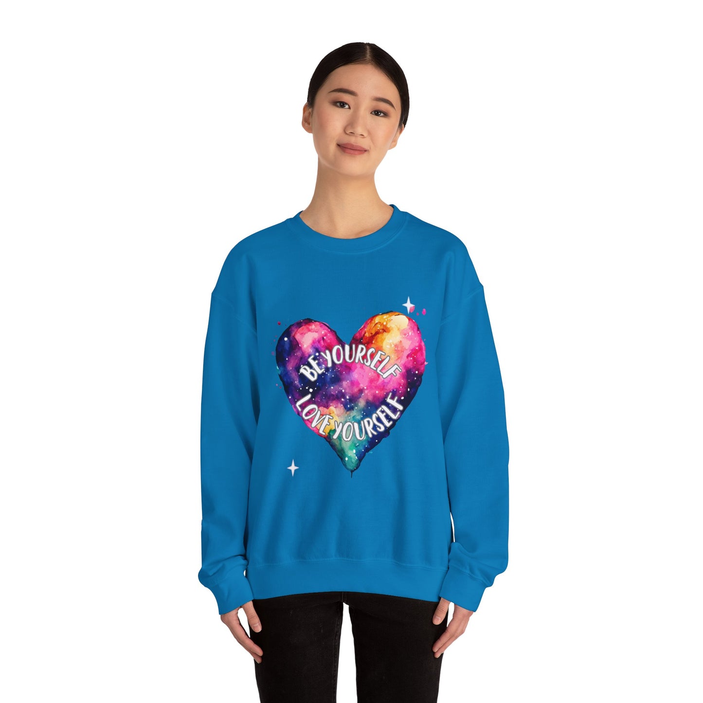 Be Yourself Love Yourself Empowering Unisex Crewneck Sweatshirt, Affirmation Apparel, Motivational Gift, Cozy Self-Care Clothing, Inspirational Wear