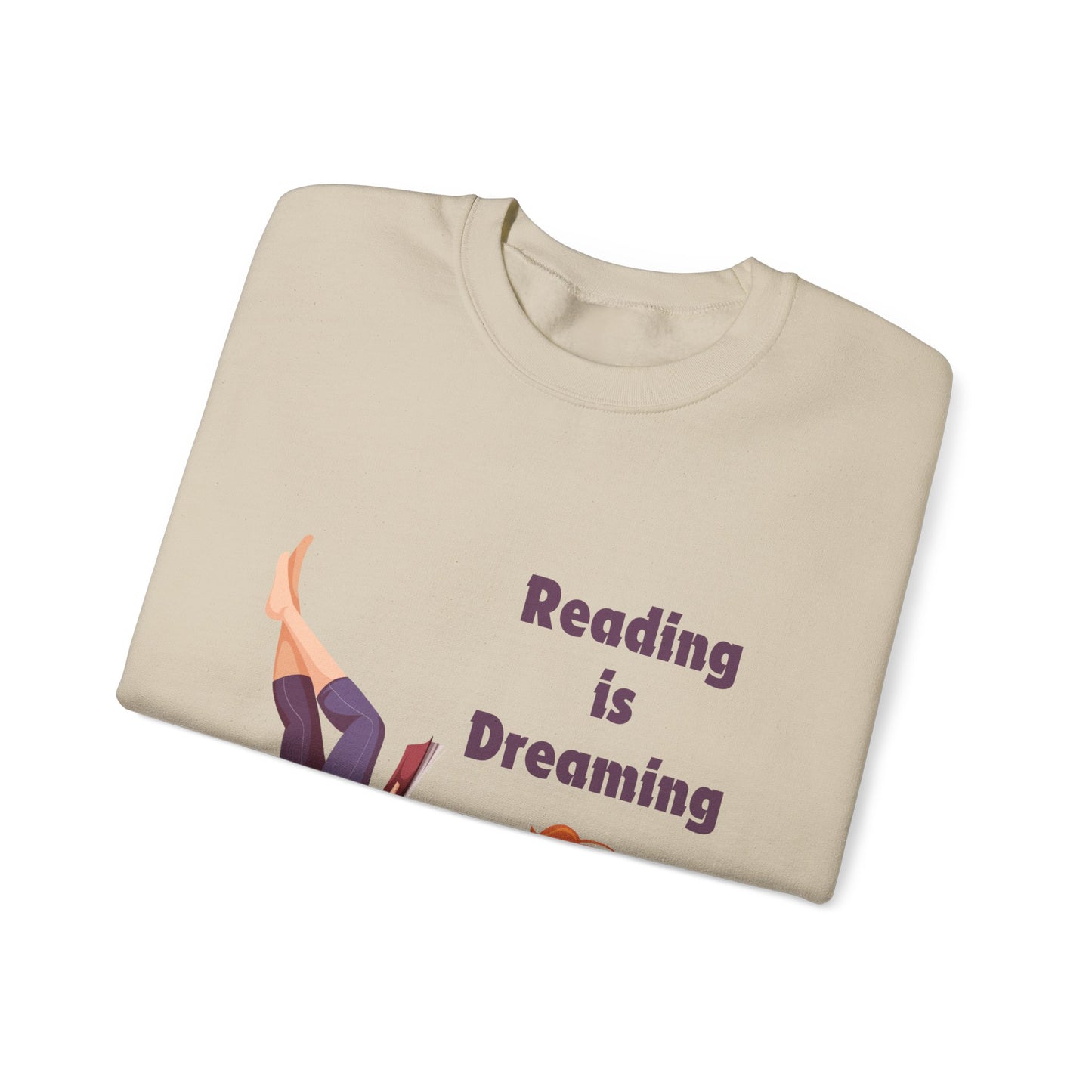 Reading is Dreaming With My Eyes Open... Sweatshirt, Perfect Gift for Book Lovers, Literary Apparel, Cozy Reading Gift, Cute Bookworm Crewneck