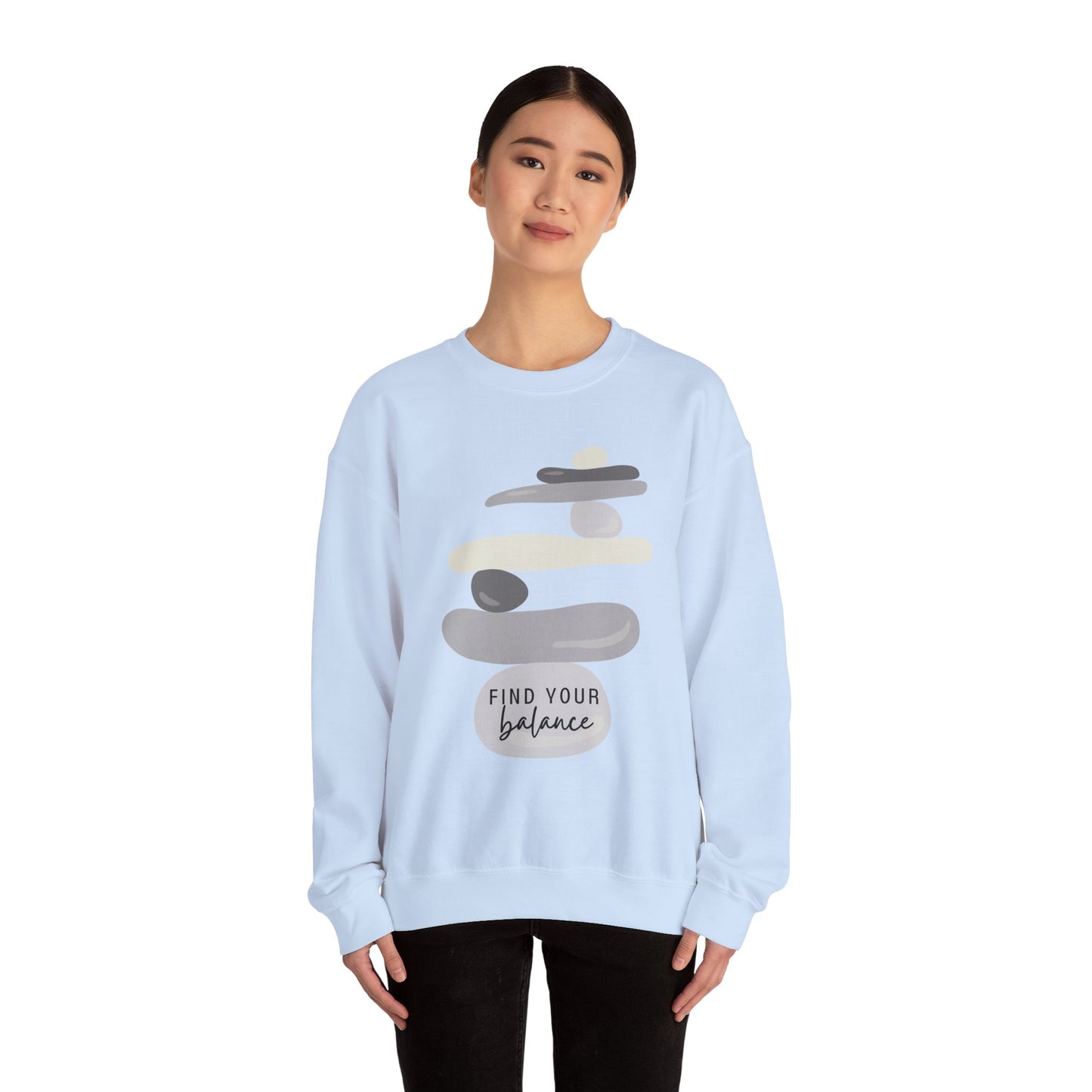 Find Your Balance Empowering Unisex Crewneck Sweatshirt, Affirmation Apparel, Motivational Gift, Cozy Self-Care Clothing, Inspirational Wear