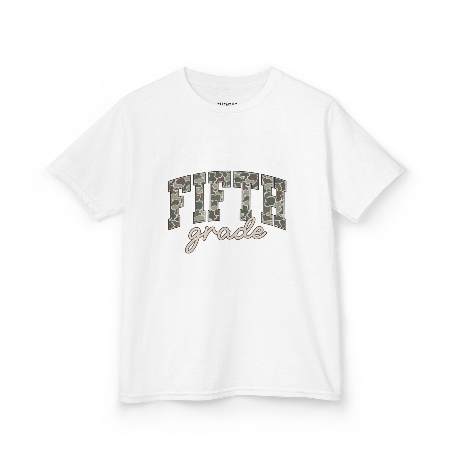Camo Fourth Grade T‑Shirt — Neutral Back-to-School Tee