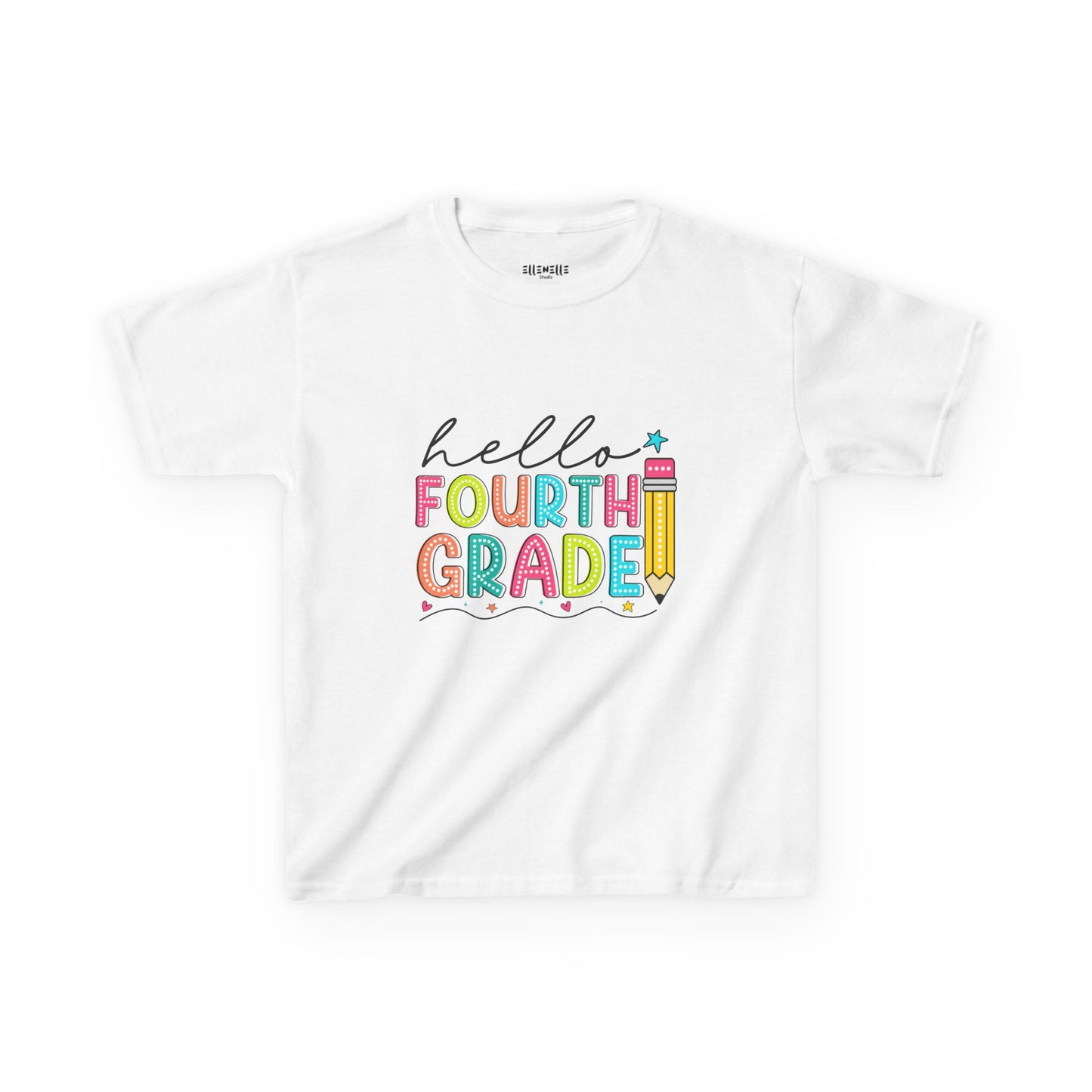 Hello Fourth Grade T‑Shirt — Bright Back-to-School Tee