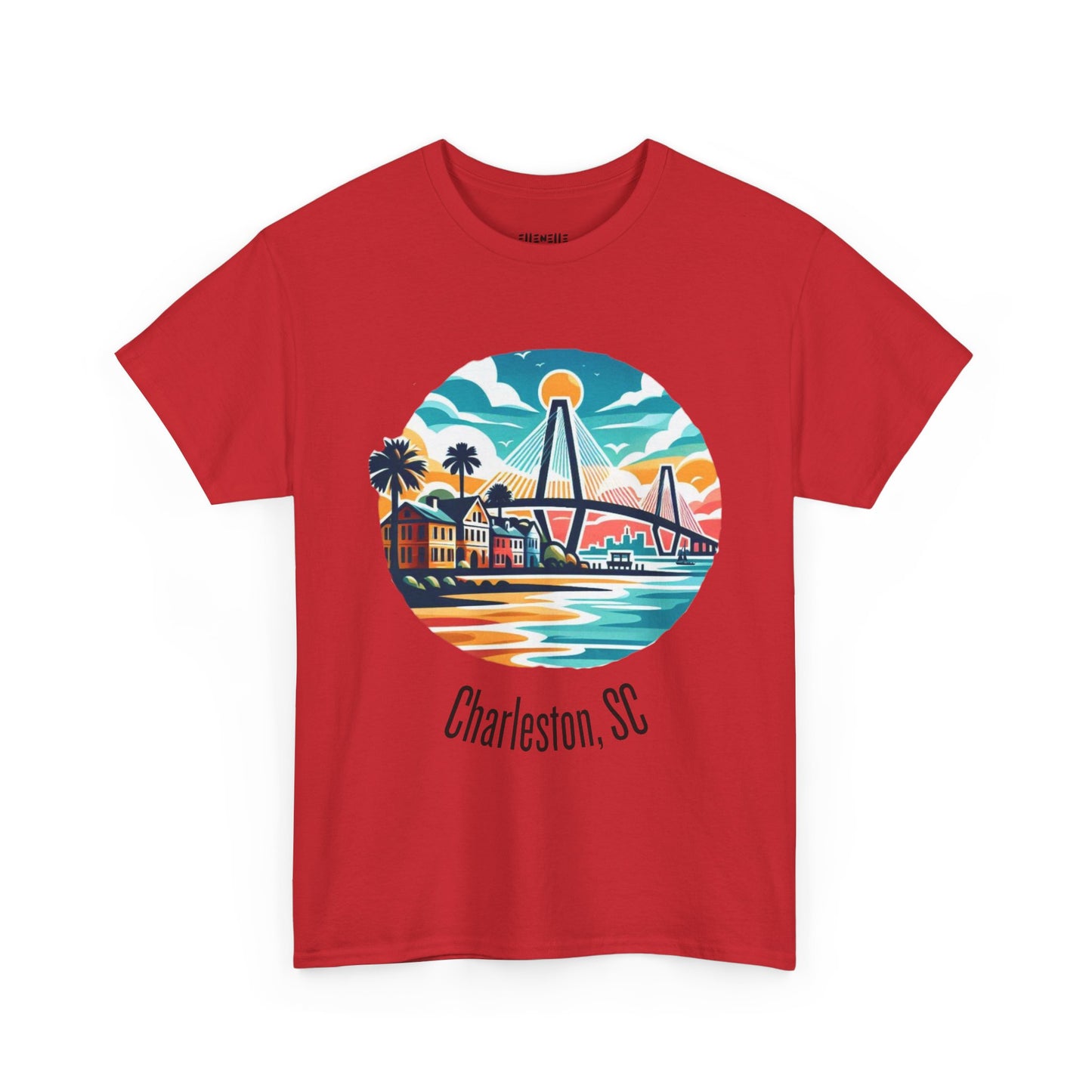 Charleston SC Unisex Heavy Cotton Tee, Beach Vibes Shirt, Casual Wear, Travel Souvenir, Retro Graphic T-shirt, Gift for Him/Her