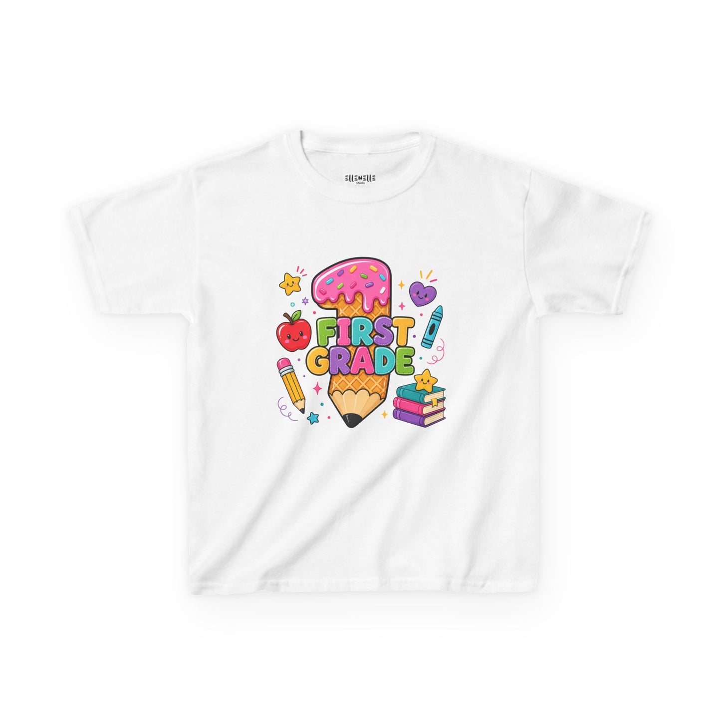 1st Grade T‑Shirt — Cute Ice Cream Pencil Tee