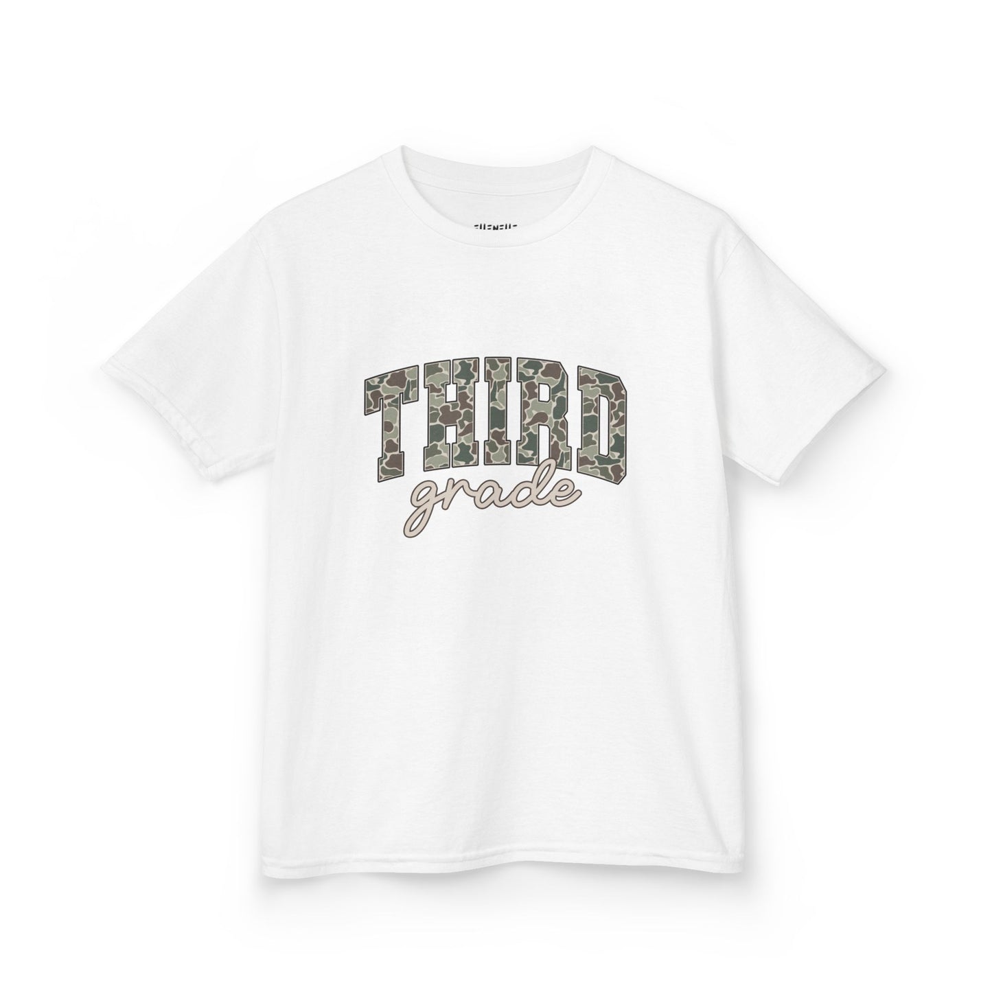 Camo Third Grade T‑Shirt — Neutral Back-to-School Tee