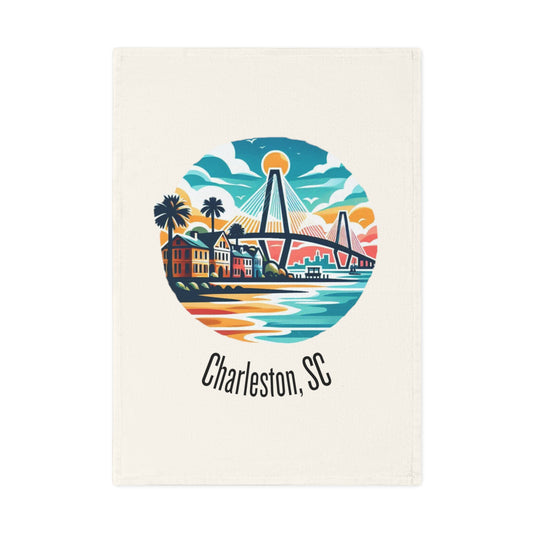 Charleston SC Cotton Tea Towel | Vibrant Kitchen Decor, Charleston Souvenir, Gift for Home Cooks, Coastal Living, Beach House Accessory