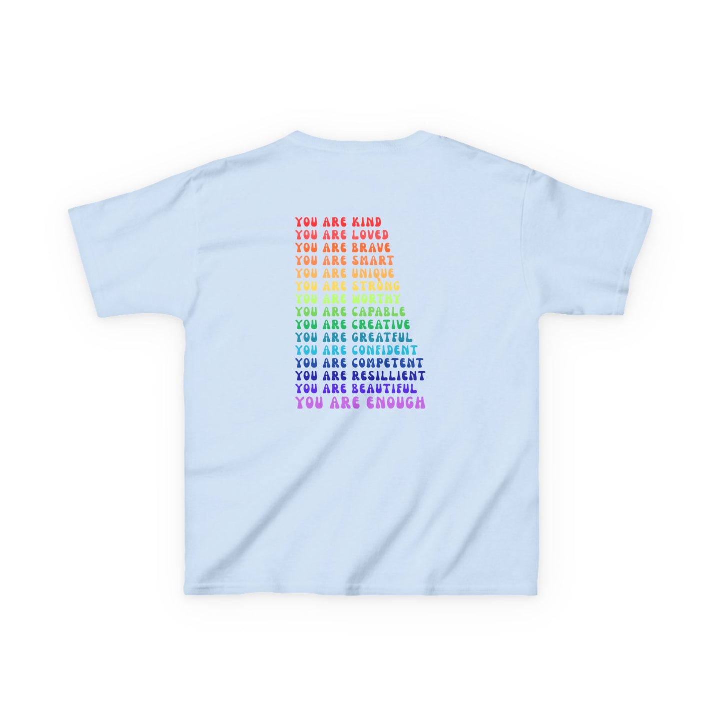 Colorful You Are Enough, Motivational Kids T-Shirt, Positive Affirmation Shirt, Gift for Children, Encouraging Apparel