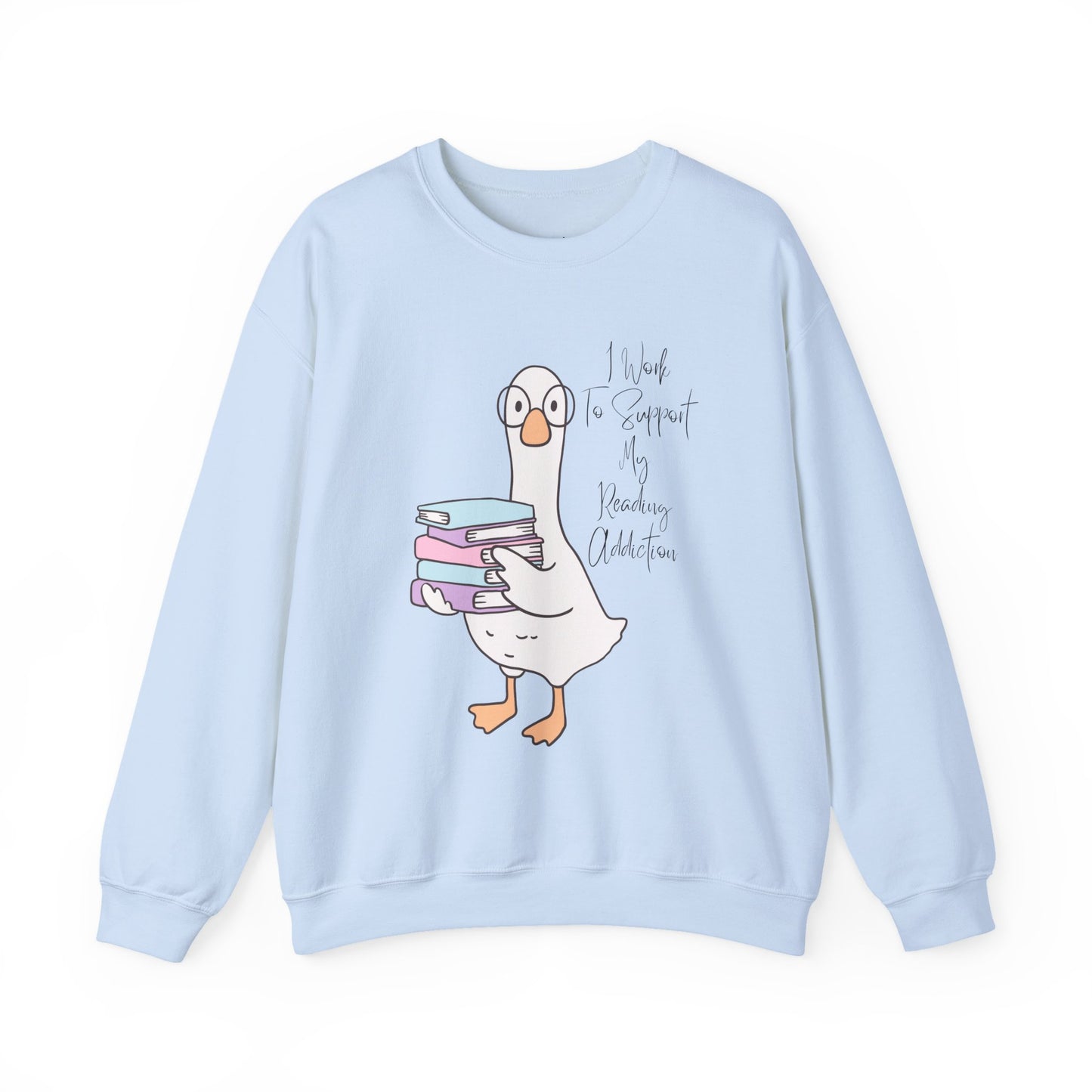 I Work to Support My Reading Addiction Sweatshirt, Perfect Gift for Book Lovers, Literary Apparel, Cozy Reading Gift, Cute Bookworm Crewneck