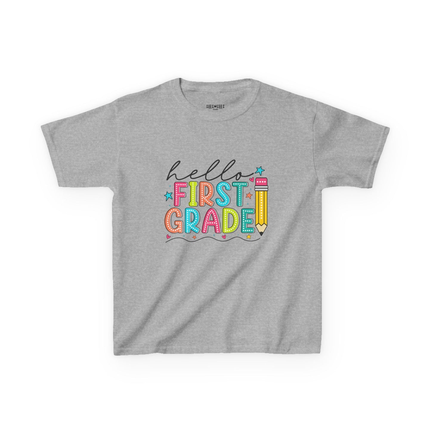 Hello First Grade T‑Shirt — Bright Back-to-School Tee
