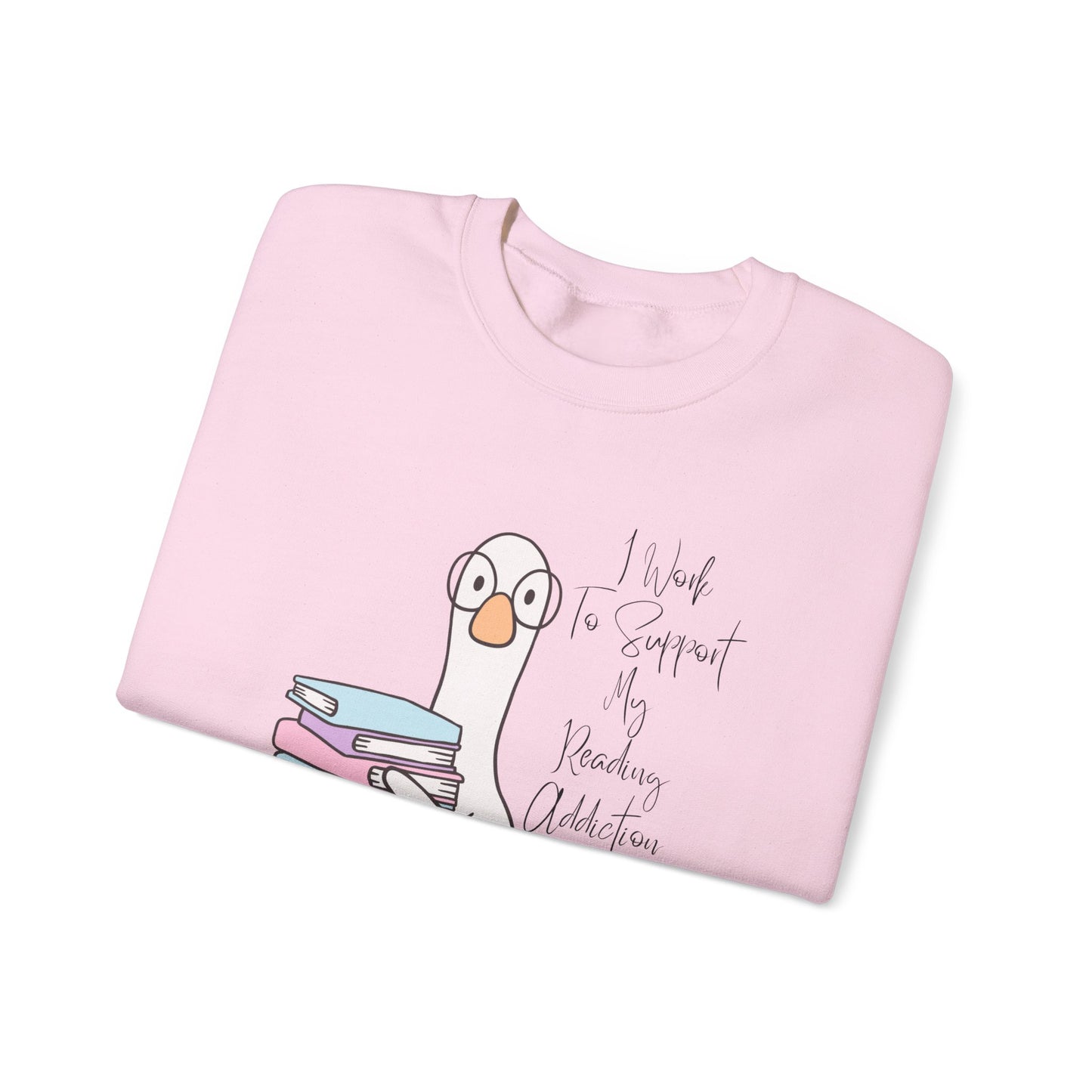 I Work to Support My Reading Addiction Sweatshirt, Perfect Gift for Book Lovers, Literary Apparel, Cozy Reading Gift, Cute Bookworm Crewneck