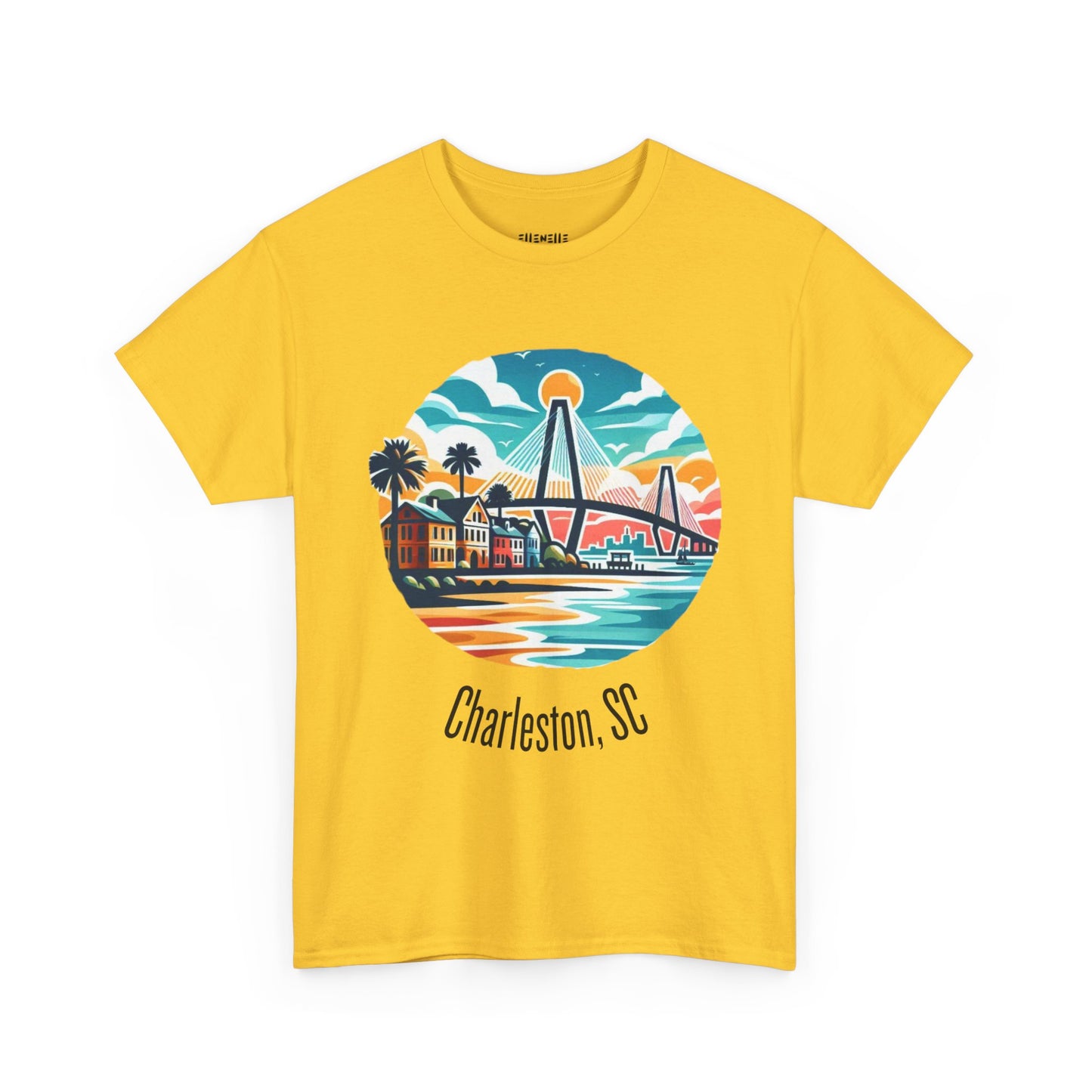 Charleston SC Unisex Heavy Cotton Tee, Beach Vibes Shirt, Casual Wear, Travel Souvenir, Retro Graphic T-shirt, Gift for Him/Her