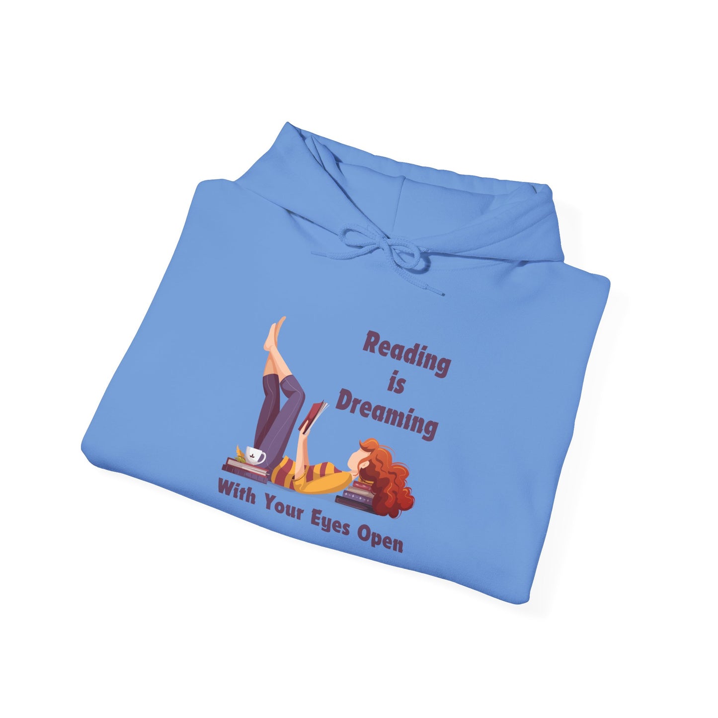 Reading is Dreaming With My Eyes Open... Unisex Hooded Sweatshirt with Library Design, Cozy Literature Hoodie for Book Lovers, Perfect Gift for Readers, Literary [...]
