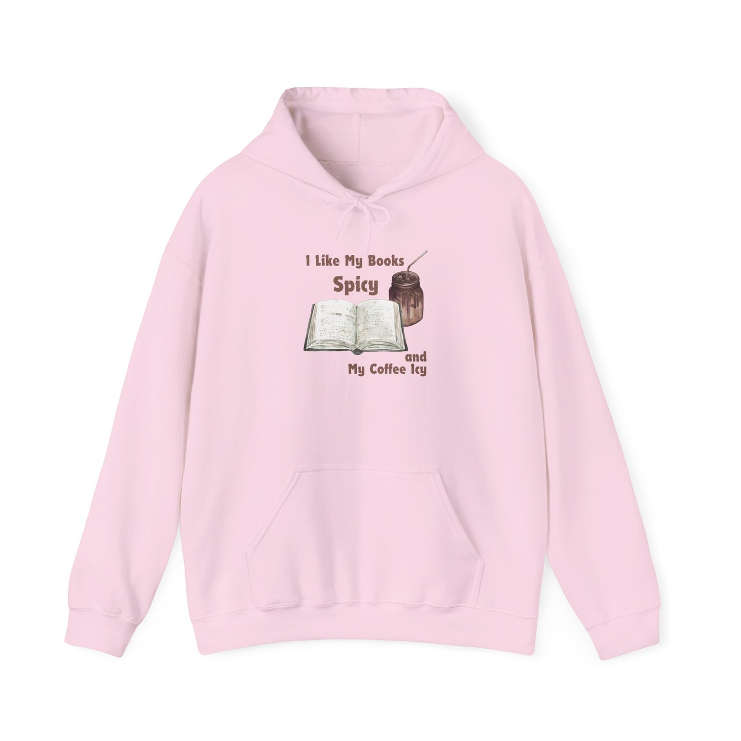 I Like My Books Spicy... Unisex Hooded Sweatshirt with Library Design, Cozy Literature Hoodie for Book Lovers, Perfect Gift for Readers, Literary [...]