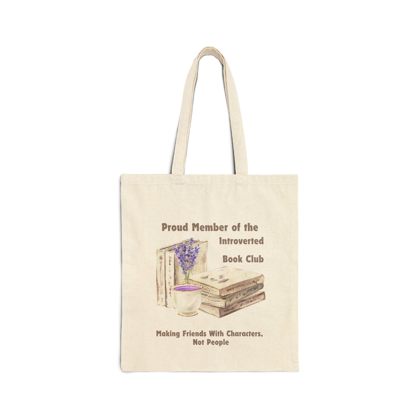 Introverted Book Club Cotton Canvas Tote Bag, Literary Gift, Book Lover Bag, Eco-Friendly Shopping Tote, Reading Enthusiast Accessories