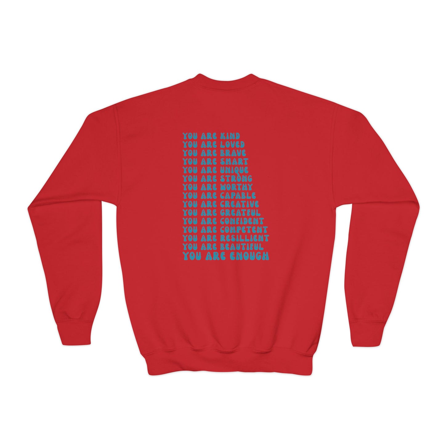 You Are Enough Empowering Youth Crewneck Sweatshirt, Inspirational Apparel, Affirmation Gift, Motivational Sweatshirt, Positive Vibes Clothing