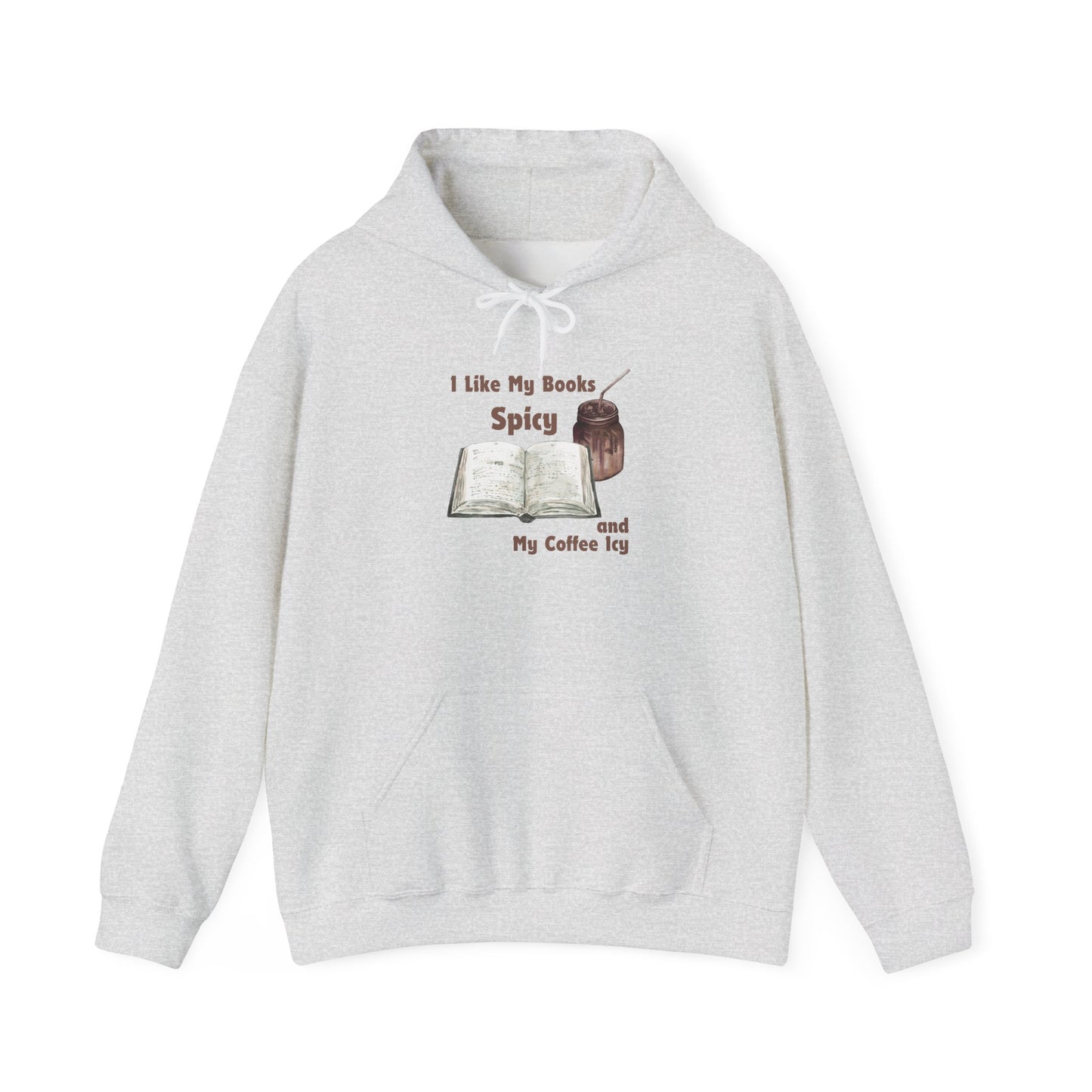 I Like My Books Spicy... Unisex Hooded Sweatshirt with Library Design, Cozy Literature Hoodie for Book Lovers, Perfect Gift for Readers, Literary [...]