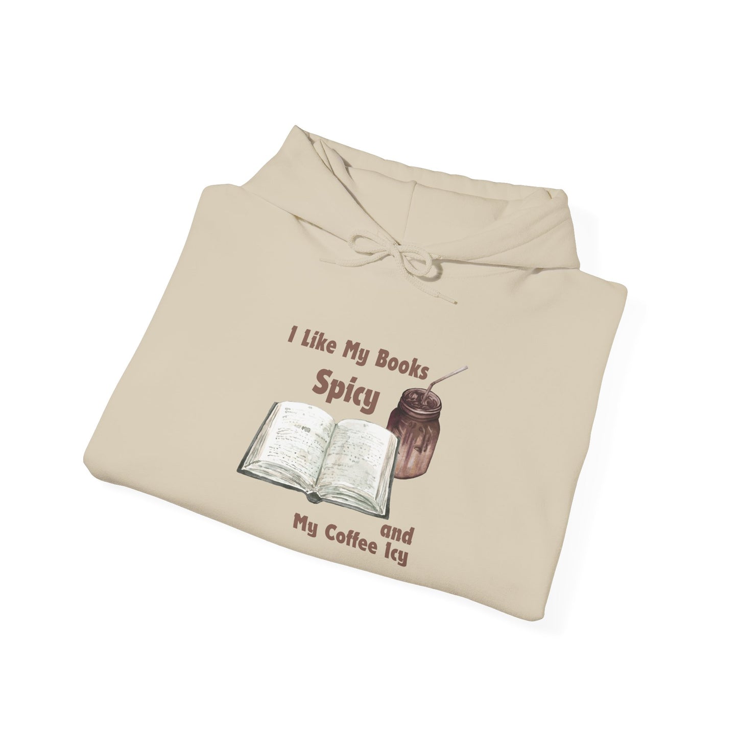 I Like My Books Spicy... Unisex Hooded Sweatshirt with Library Design, Cozy Literature Hoodie for Book Lovers, Perfect Gift for Readers, Literary [...]