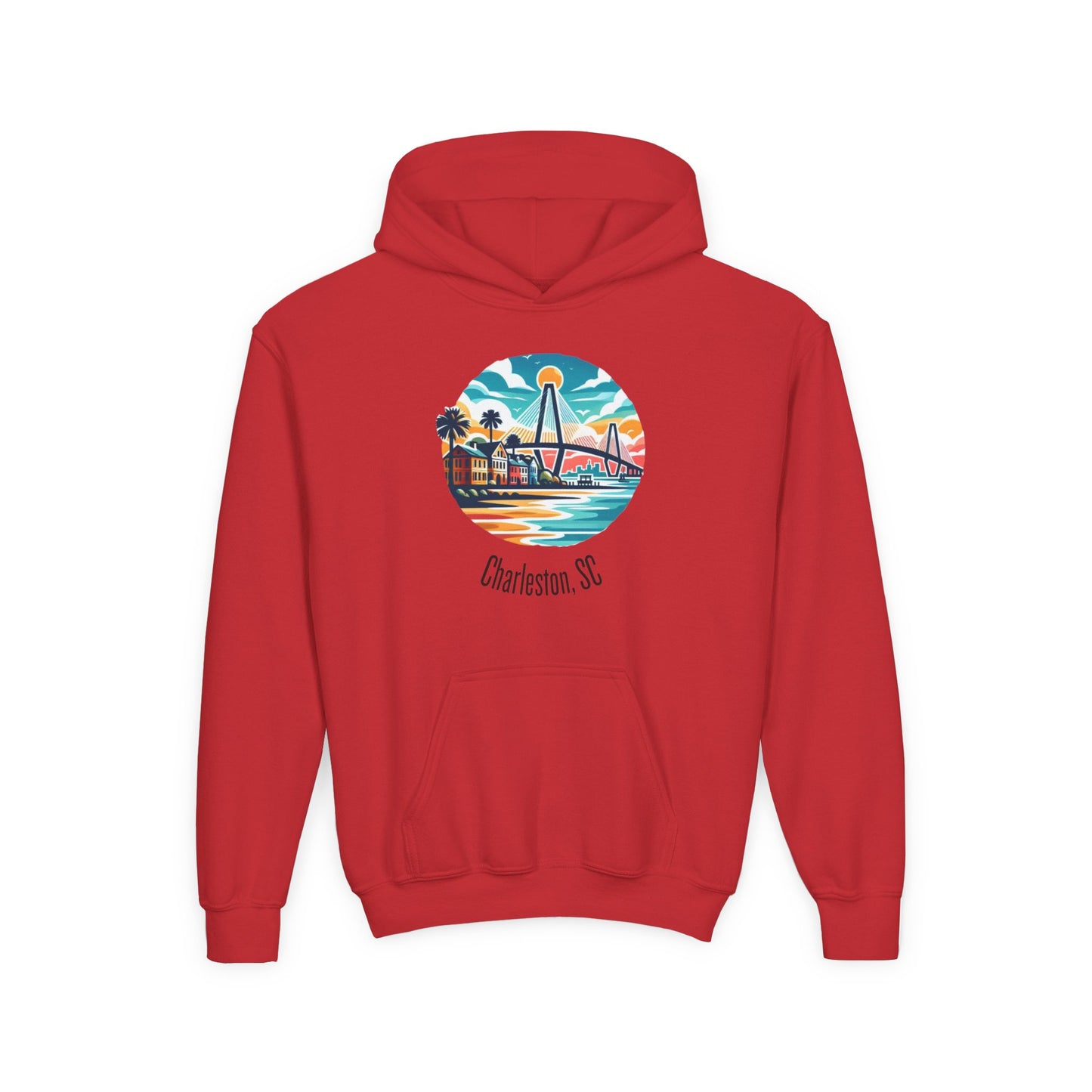 Charleston SC Youth Hoodie, Beachy Sweatshirt, Kids Summer Apparel, Travel Souvenir, Gift for Young Explorers