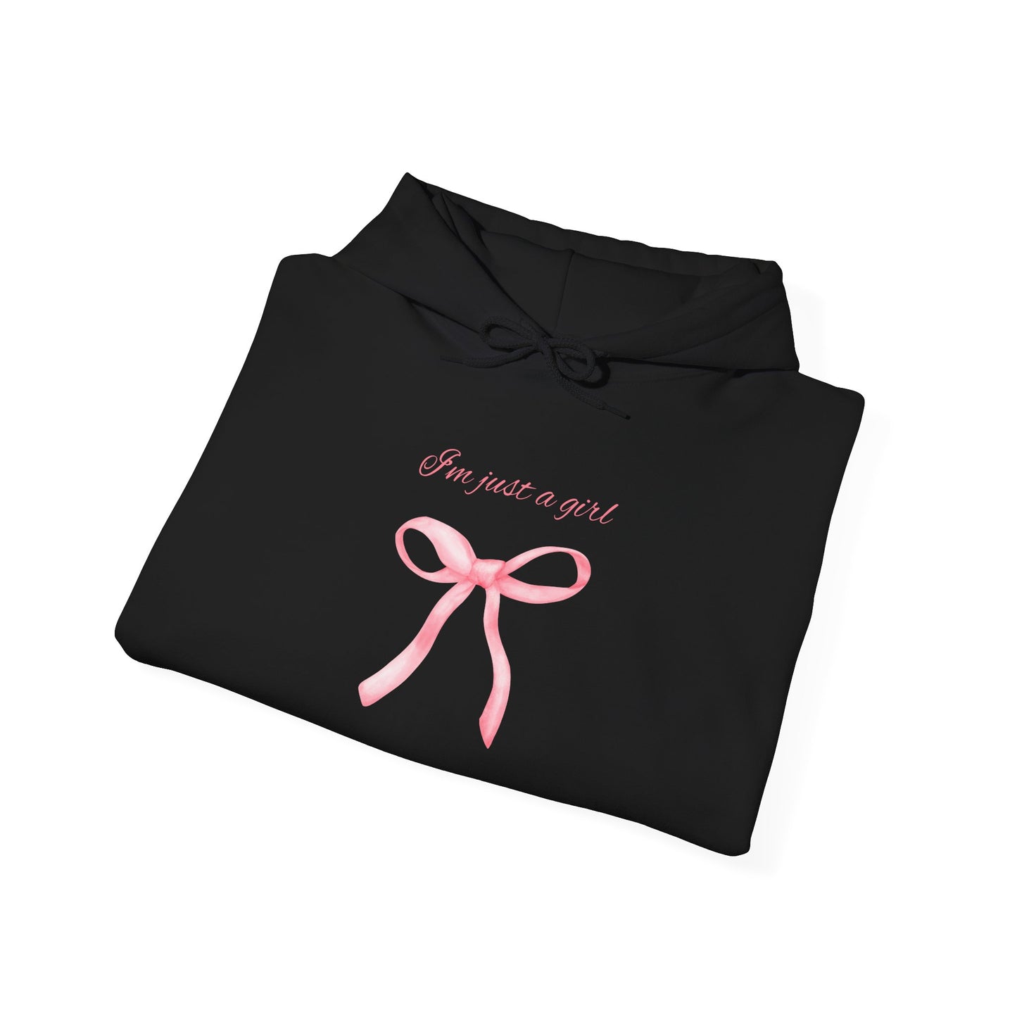 I'm Just a Girl, Pink Bow Sweatshirt Hooded Sweatshirt, Cozy Hoodie, Perfect Gift for Pink Bow Lovers