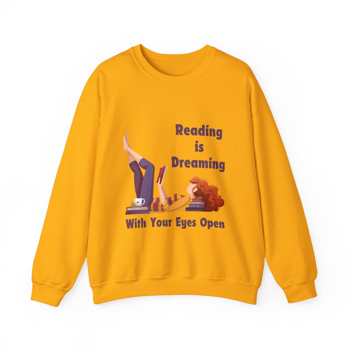 Reading is Dreaming With My Eyes Open... Sweatshirt, Perfect Gift for Book Lovers, Literary Apparel, Cozy Reading Gift, Cute Bookworm Crewneck