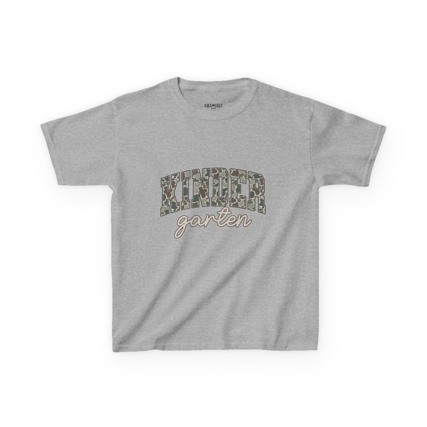 Camo Kindergarten T‑Shirt — Neutral Back-to-School Tee
