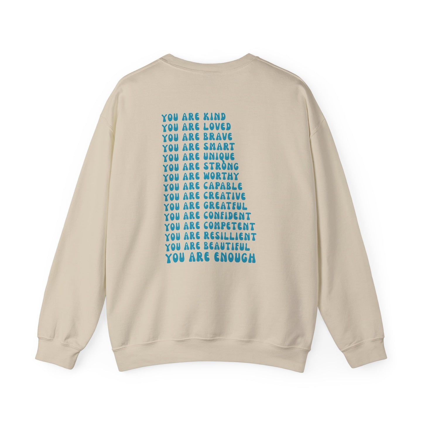 You Are Enough Empowering Unisex Crewneck Sweatshirt, Affirmation Apparel, Motivational Gift, Cozy Self-Care Clothing, Inspirational Wear