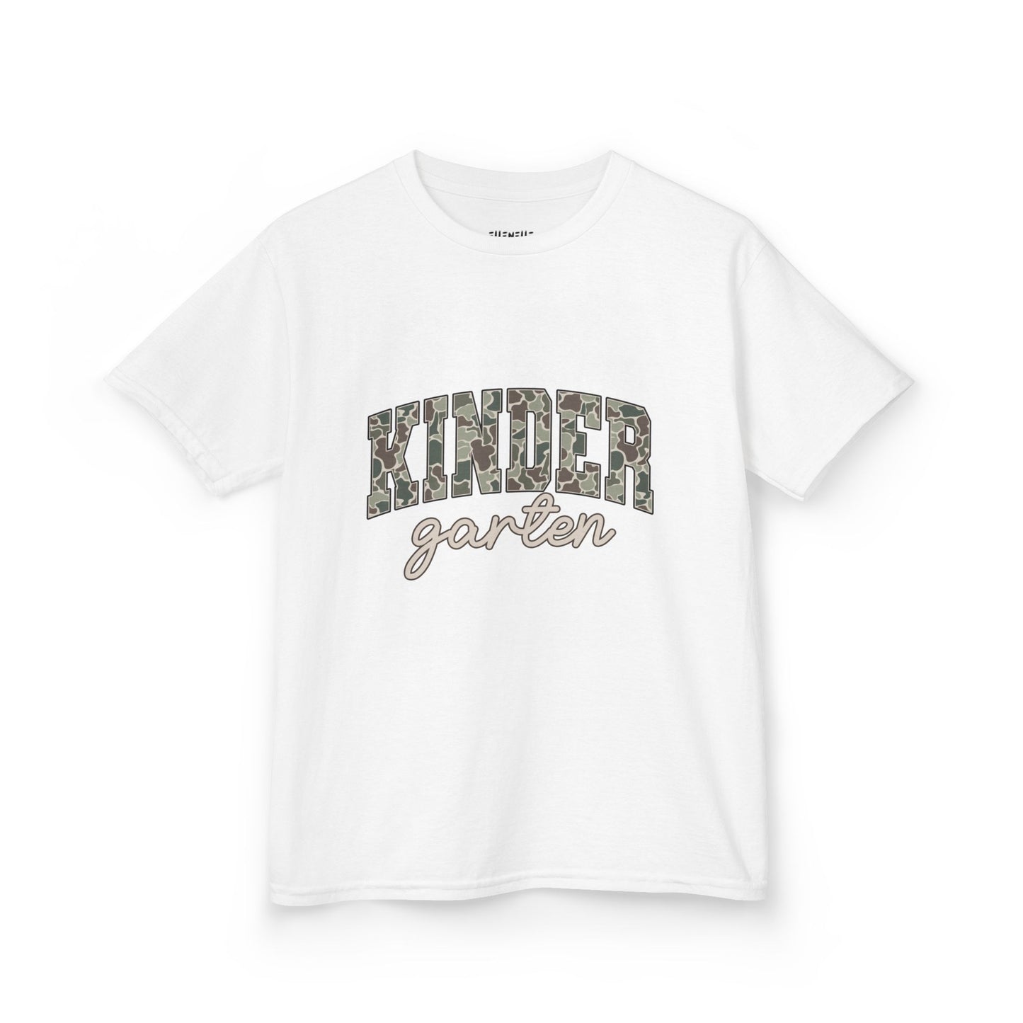 Camo Kindergarten T‑Shirt — Neutral Back-to-School Tee