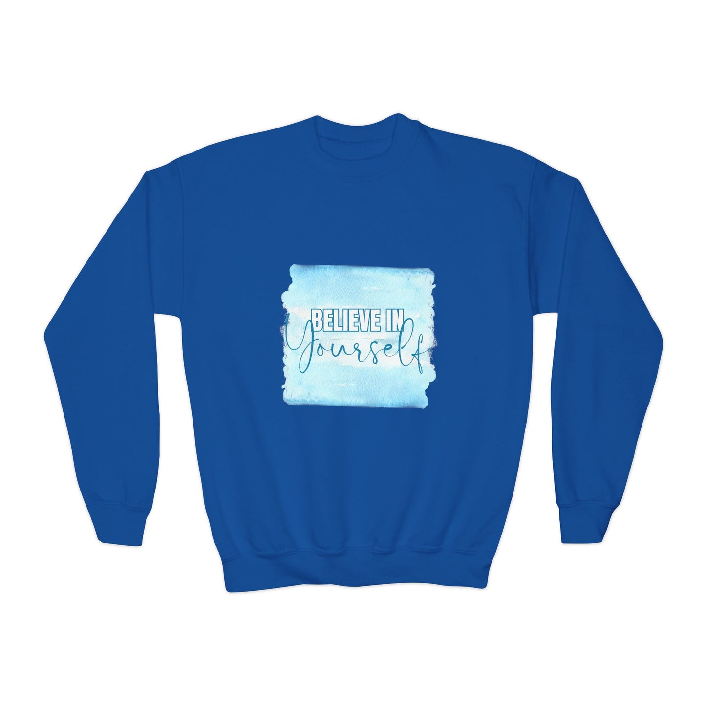 Believe in Yourself Empowering Youth Crewneck Sweatshirt, Inspirational Apparel, Affirmation Gift, Motivational Sweatshirt, Positive Vibes Clothing