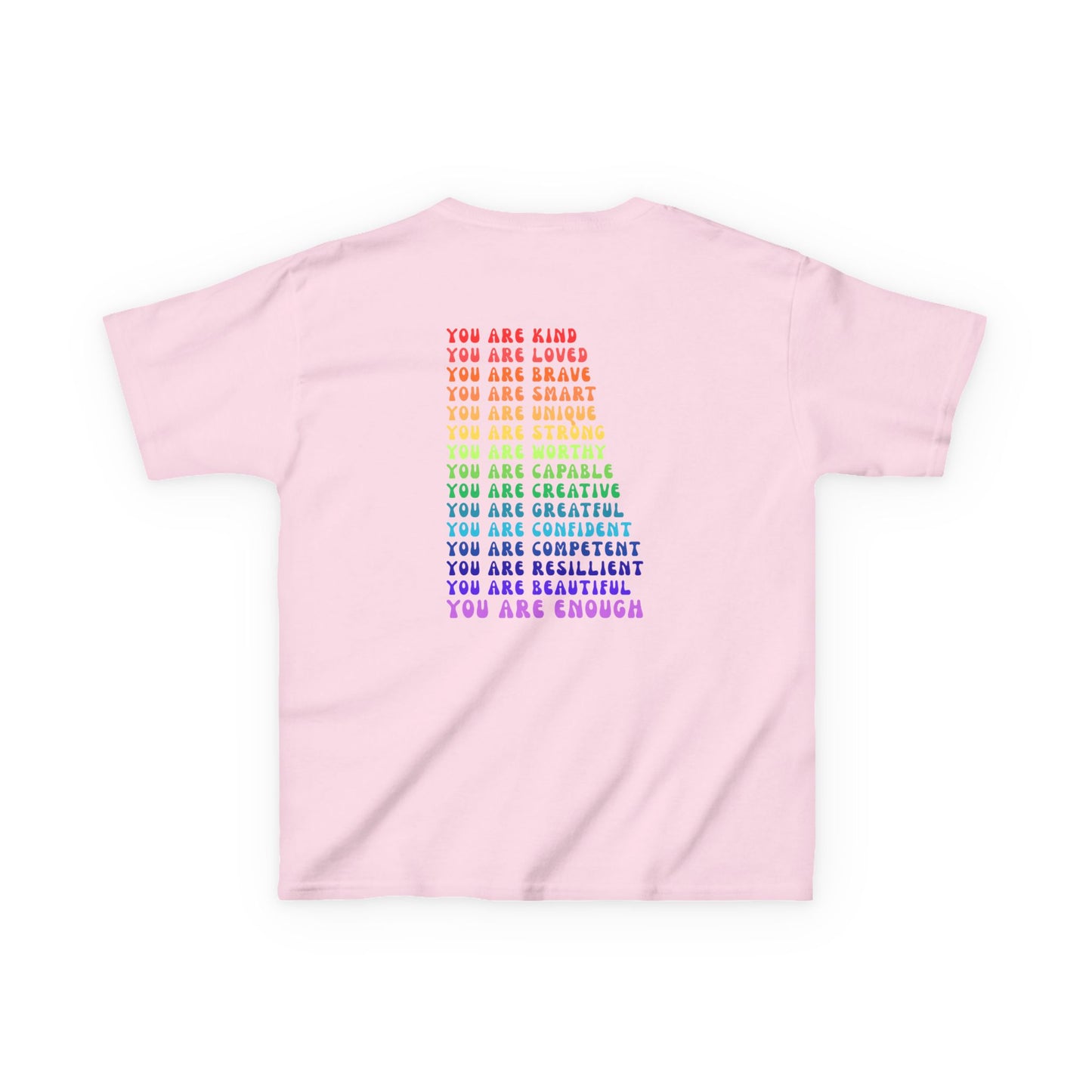 Colorful You Are Enough, Motivational Kids T-Shirt, Positive Affirmation Shirt, Gift for Children, Encouraging Apparel