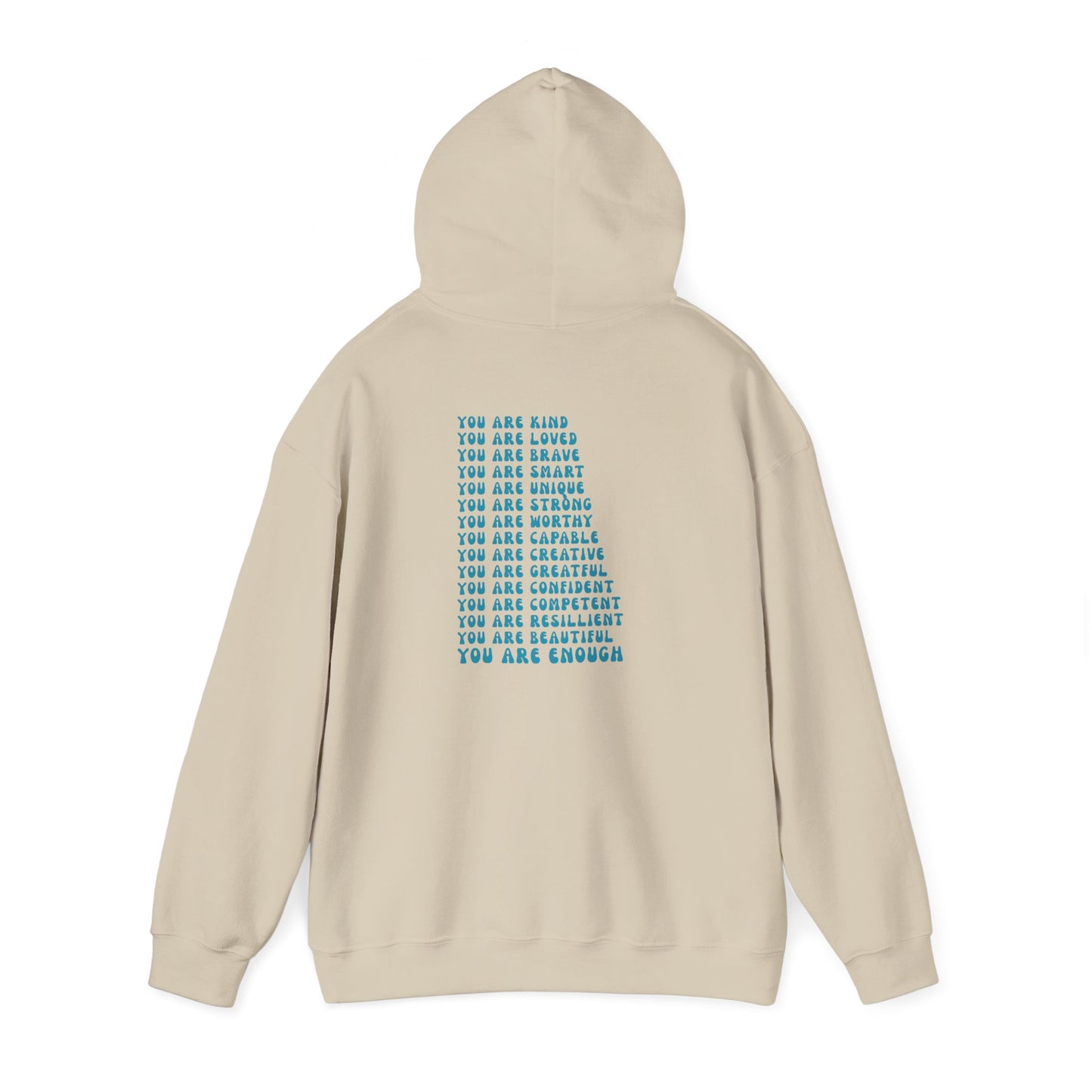 You Are Enough Motivational Hoodie, Unisex Sweatshirt, Casual Comfort Wear, Gift for Teens, Inspirational Clothing, Everyday Hoodie