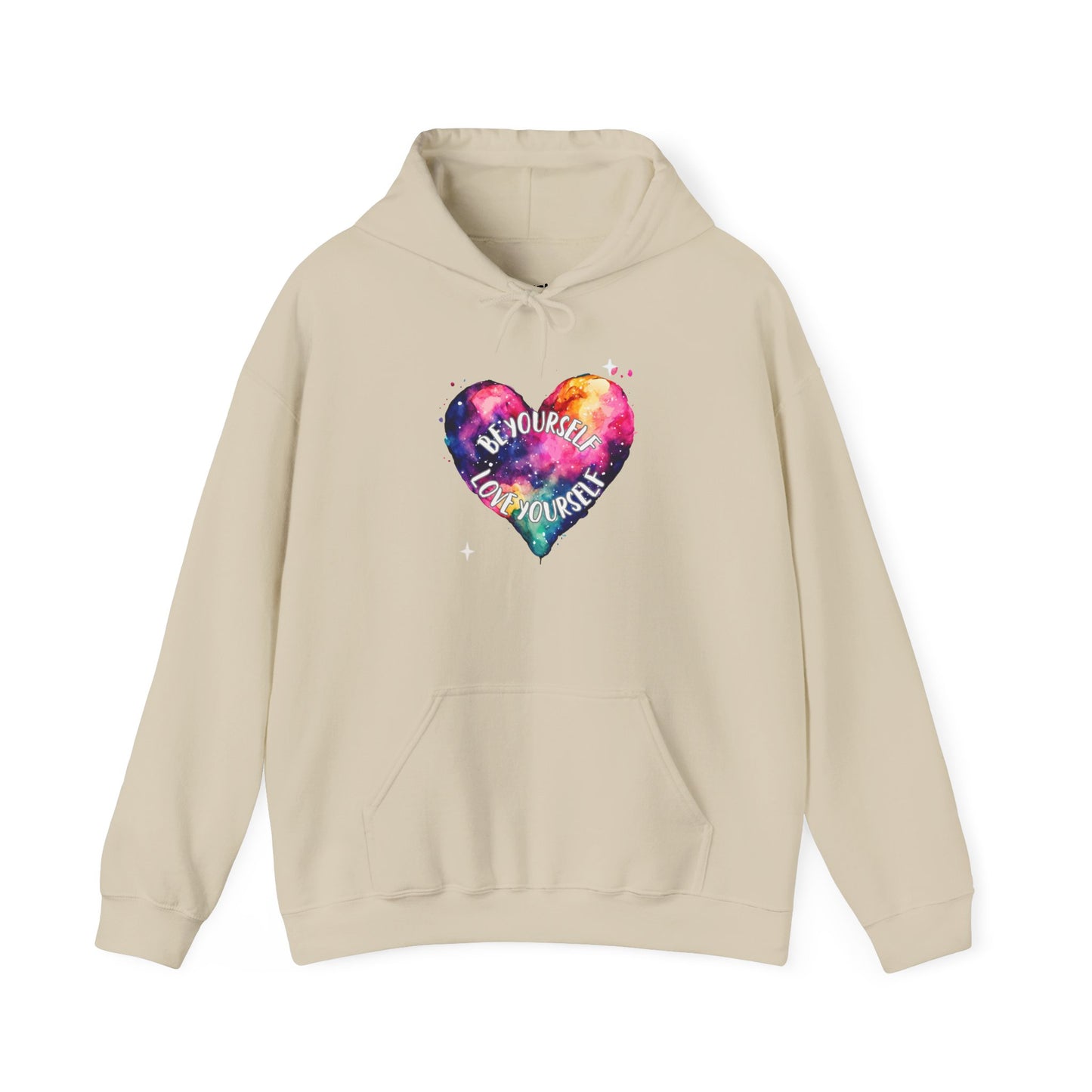 Be Yourself Love Yourself Motivational Hoodie, Unisex Sweatshirt, Casual Comfort Wear, Gift for Teens, Inspirational Clothing, Everyday Hoodie