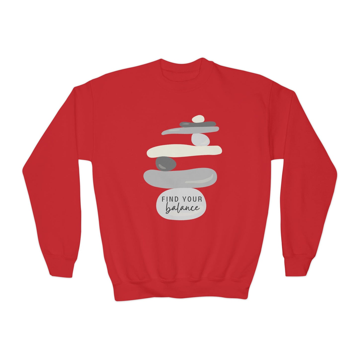 Find Your Balance Empowering Youth Crewneck Sweatshirt, Inspirational Apparel, Affirmation Gift, Motivational Sweatshirt, Positive Vibes Clothing