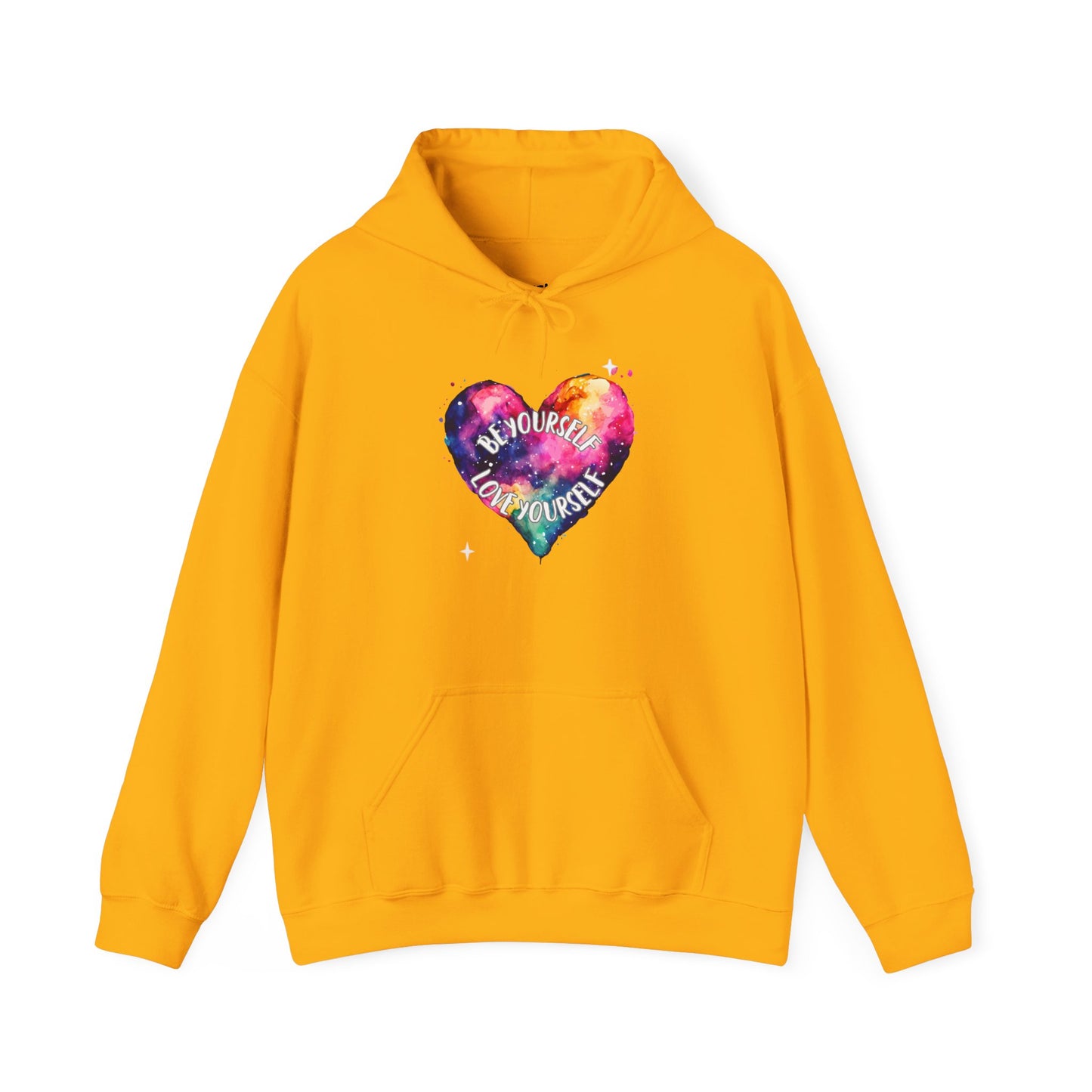 Be Yourself Love Yourself Motivational Hoodie, Unisex Sweatshirt, Casual Comfort Wear, Gift for Teens, Inspirational Clothing, Everyday Hoodie