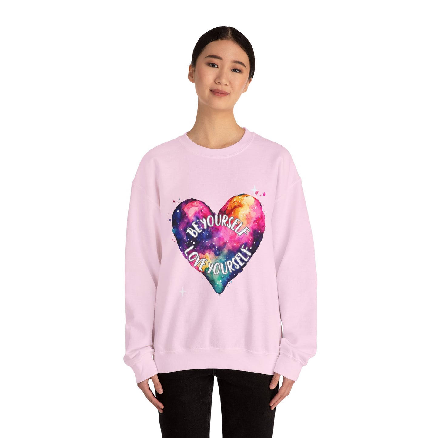 Be Yourself Love Yourself Empowering Unisex Crewneck Sweatshirt, Affirmation Apparel, Motivational Gift, Cozy Self-Care Clothing, Inspirational Wear