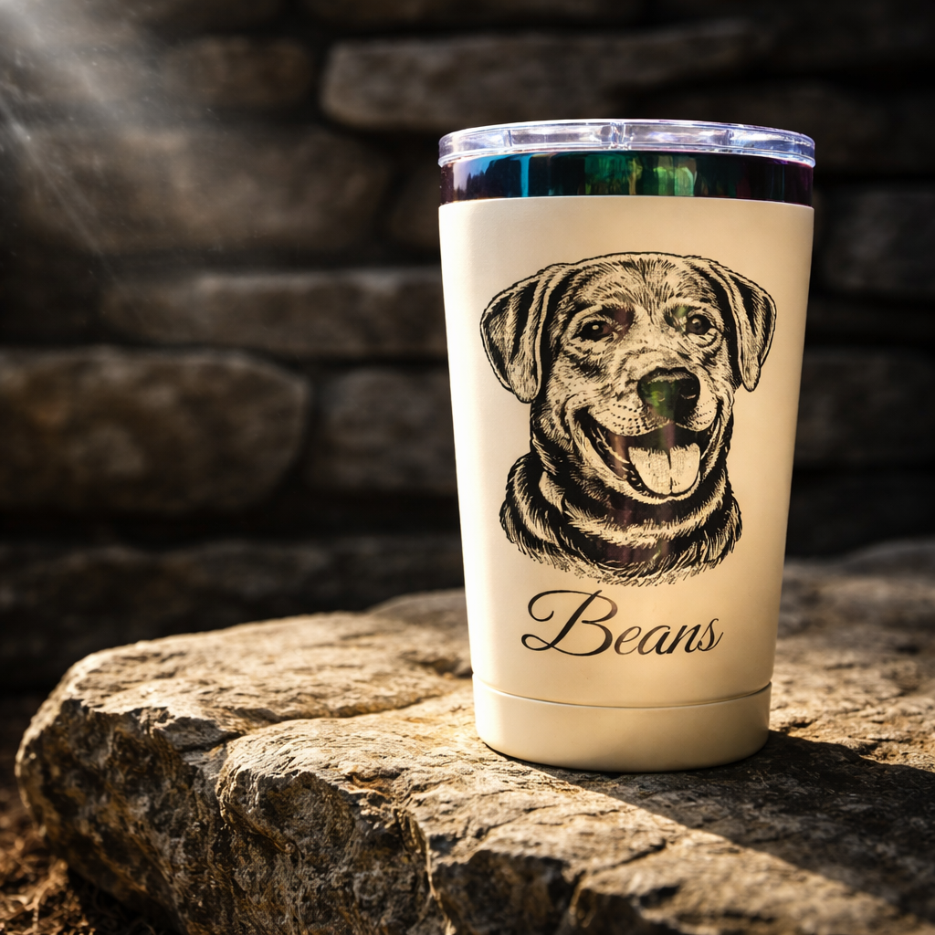 20oz Rainbow Stainless Steel Pet Portrait Tumbler