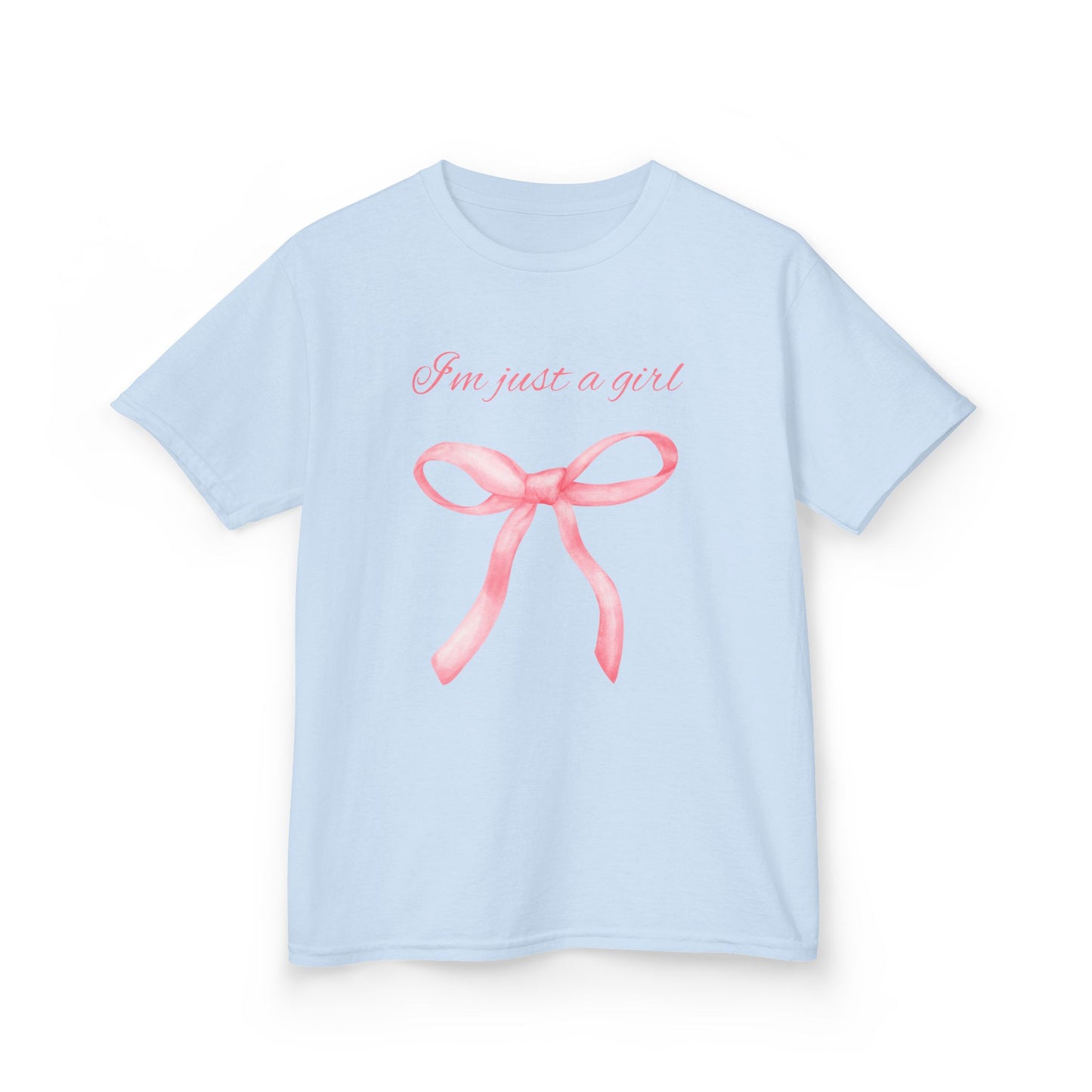 I'm Just a Girl Cute Girls' Tee with Bow Design, Adorable Gift for Kids, Perfect for Birthdays and Everyday Wear, Playful and Stylish T-Shirt