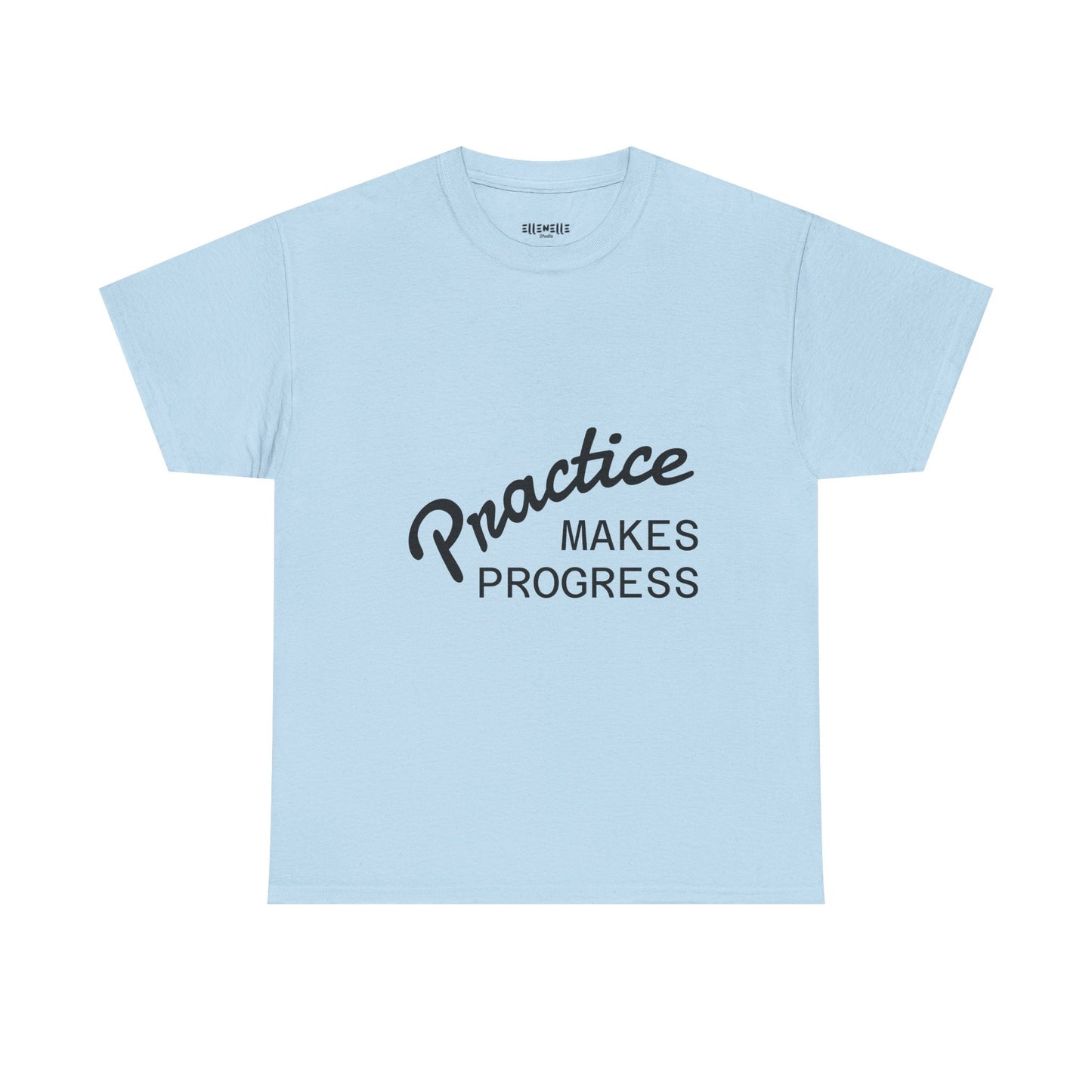 Unisex Heavy Cotton Tee with 'Practice Makes Progress'