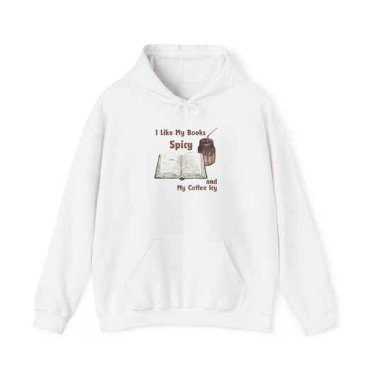 I Like My Books Spicy... Unisex Hooded Sweatshirt with Library Design, Cozy Literature Hoodie for Book Lovers, Perfect Gift for Readers, Literary [...]