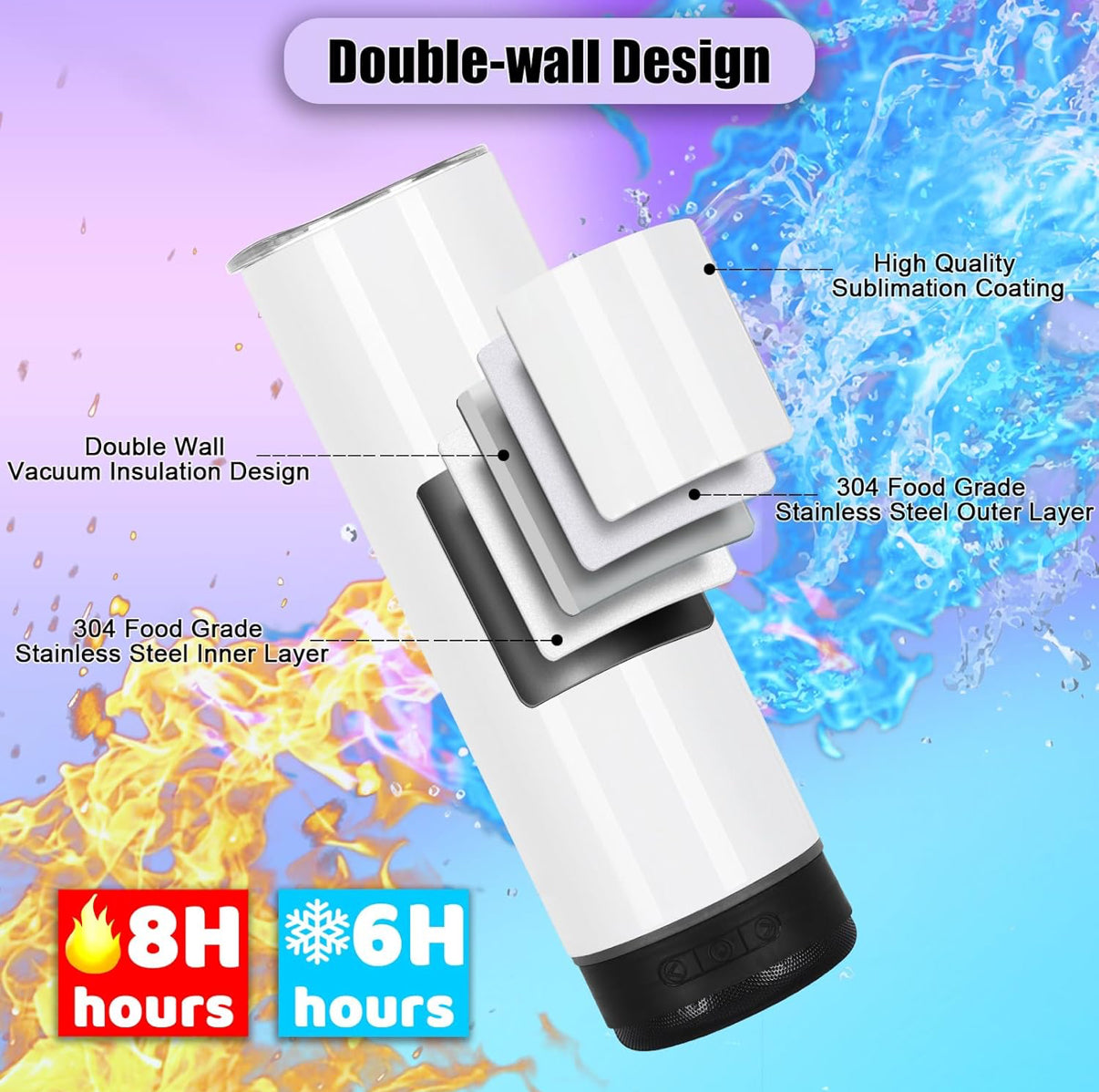 20oz Stainless Steel Bluetooth Tumbler – "I Refuse to Argue"