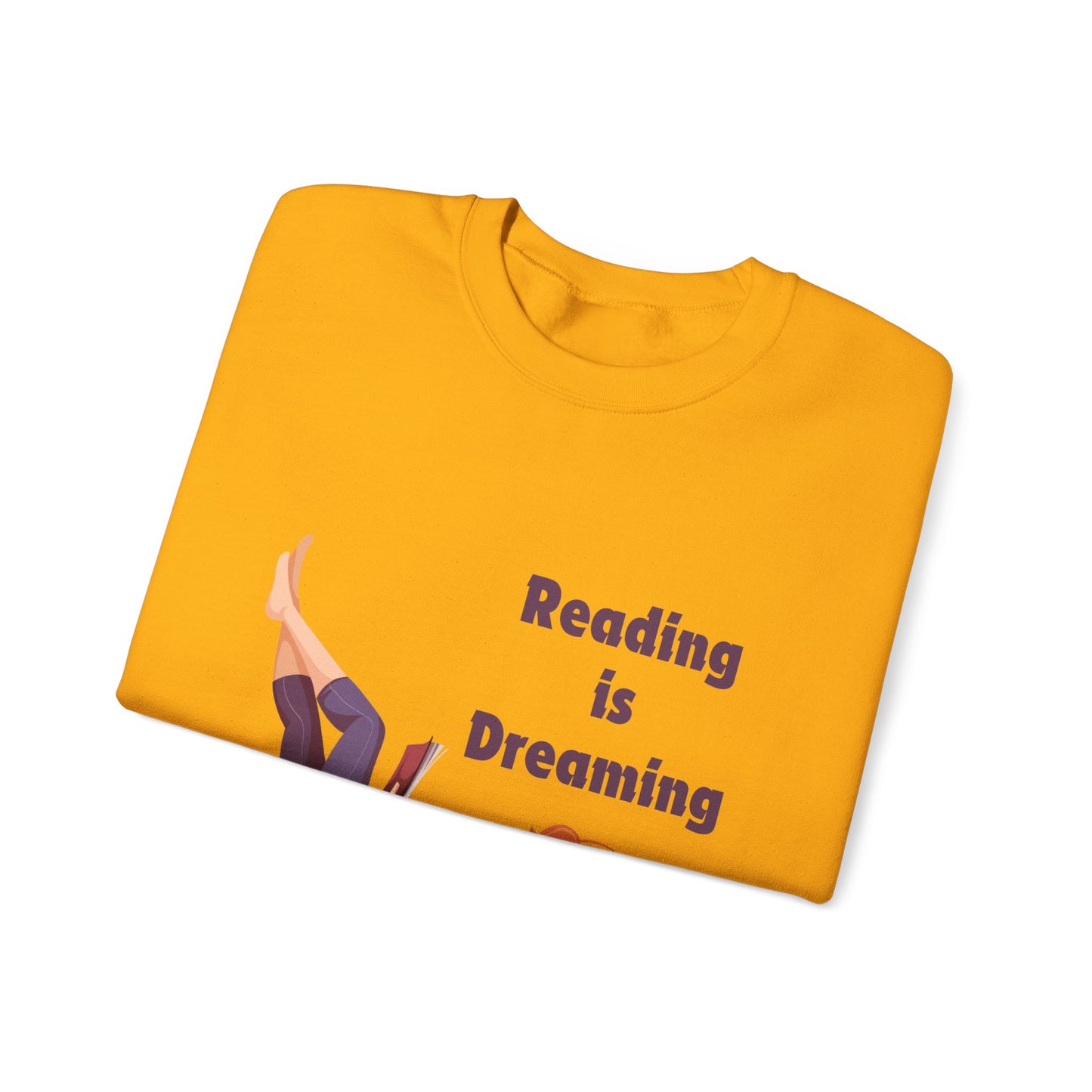 Reading is Dreaming With My Eyes Open... Sweatshirt, Perfect Gift for Book Lovers, Literary Apparel, Cozy Reading Gift, Cute Bookworm Crewneck