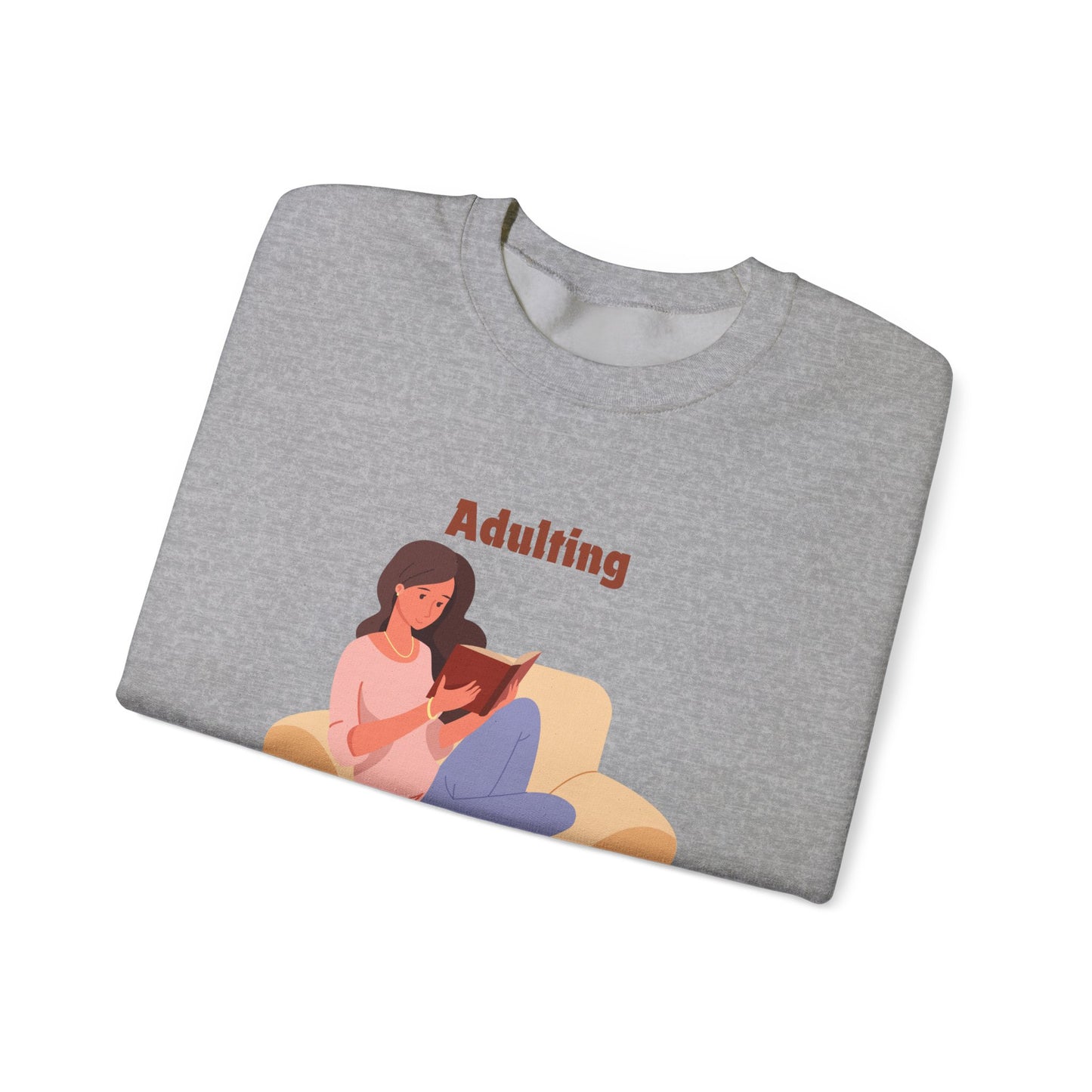Adulting Cuts into My Reading Time Sweatshirt, Perfect Gift for Book Lovers, Literary Apparel, Cozy Reading Gift, Cute Bookworm Crewneck