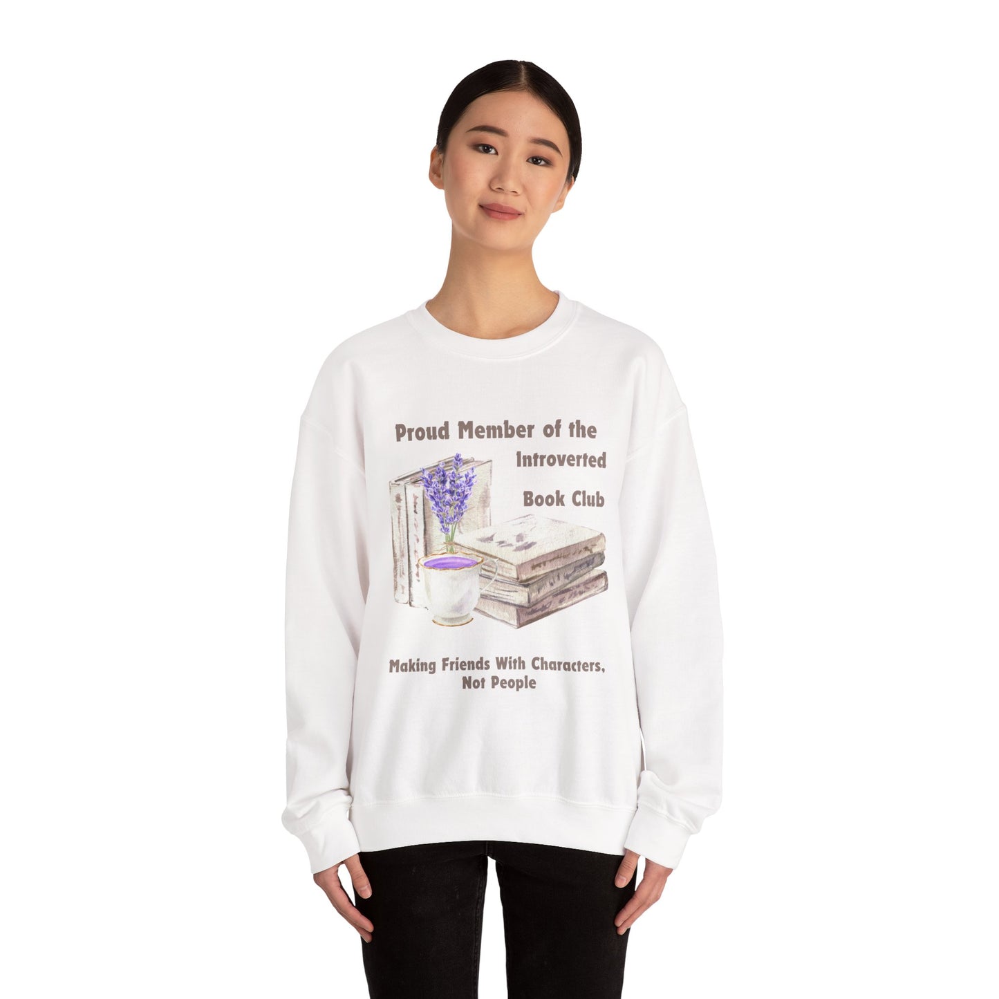 Introverted Book Club, Cozy Bibliophile Sweatshirt, Perfect Gift for Book Lovers, Literary Apparel, Cozy Reading Gift, Cute Bookworm Crewneck