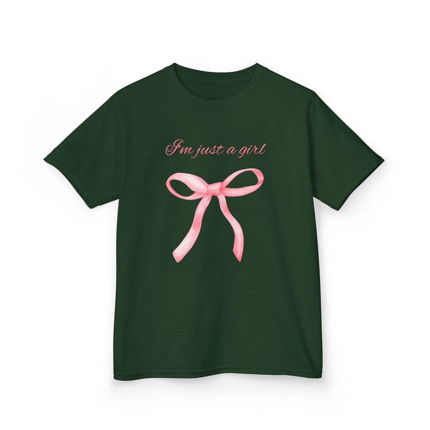 I'm Just a Girl, Pink Bow Cotton Tee, Pink Bow T-Shirt