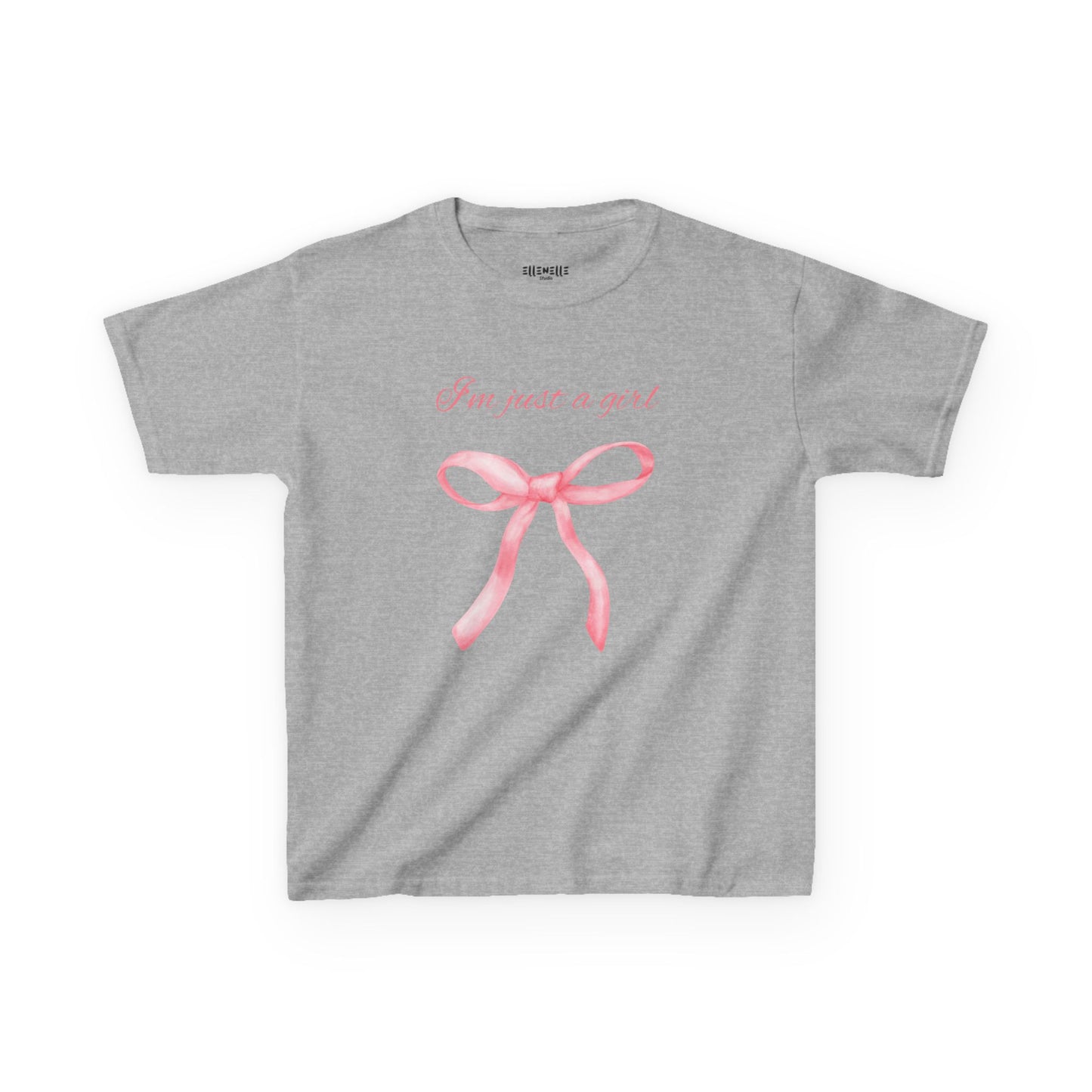 I'm Just a Girl, Pink Bow Cotton Tee, Pink Bow T-Shirt
