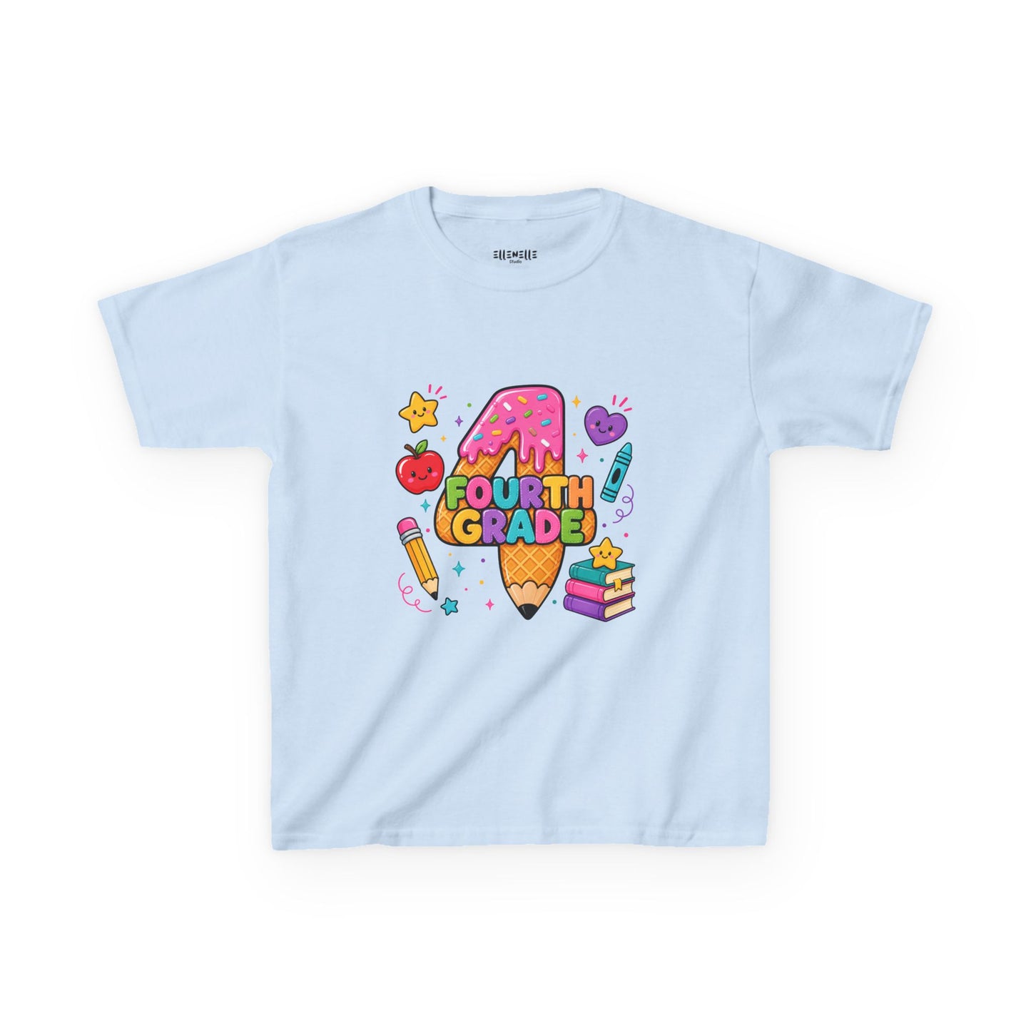 4th Grade T‑Shirt — Cute Ice Cream Pencil Tee