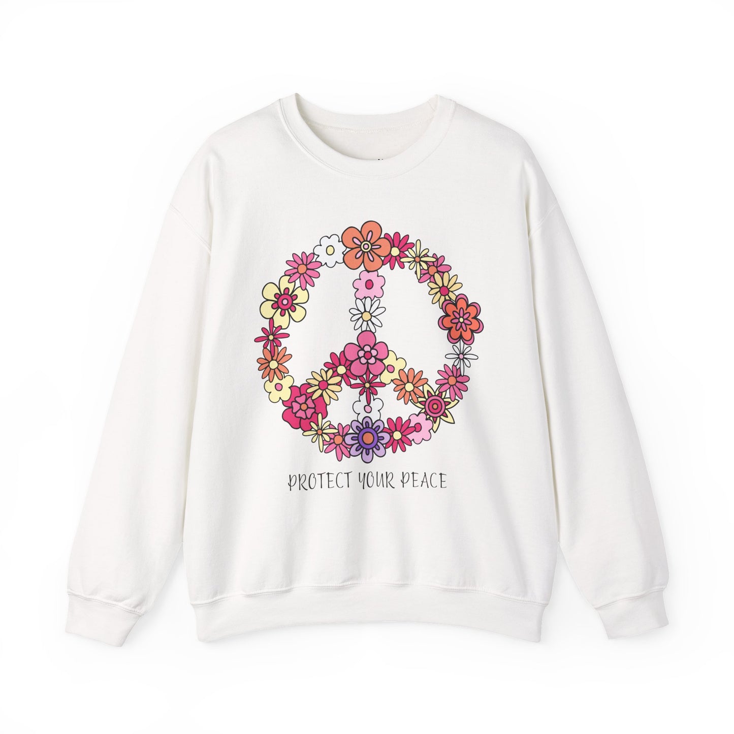 Protect Your Peace Empowering Unisex Crewneck Sweatshirt, Affirmation Apparel, Motivational Gift, Cozy Self-Care Clothing, Inspirational Wear