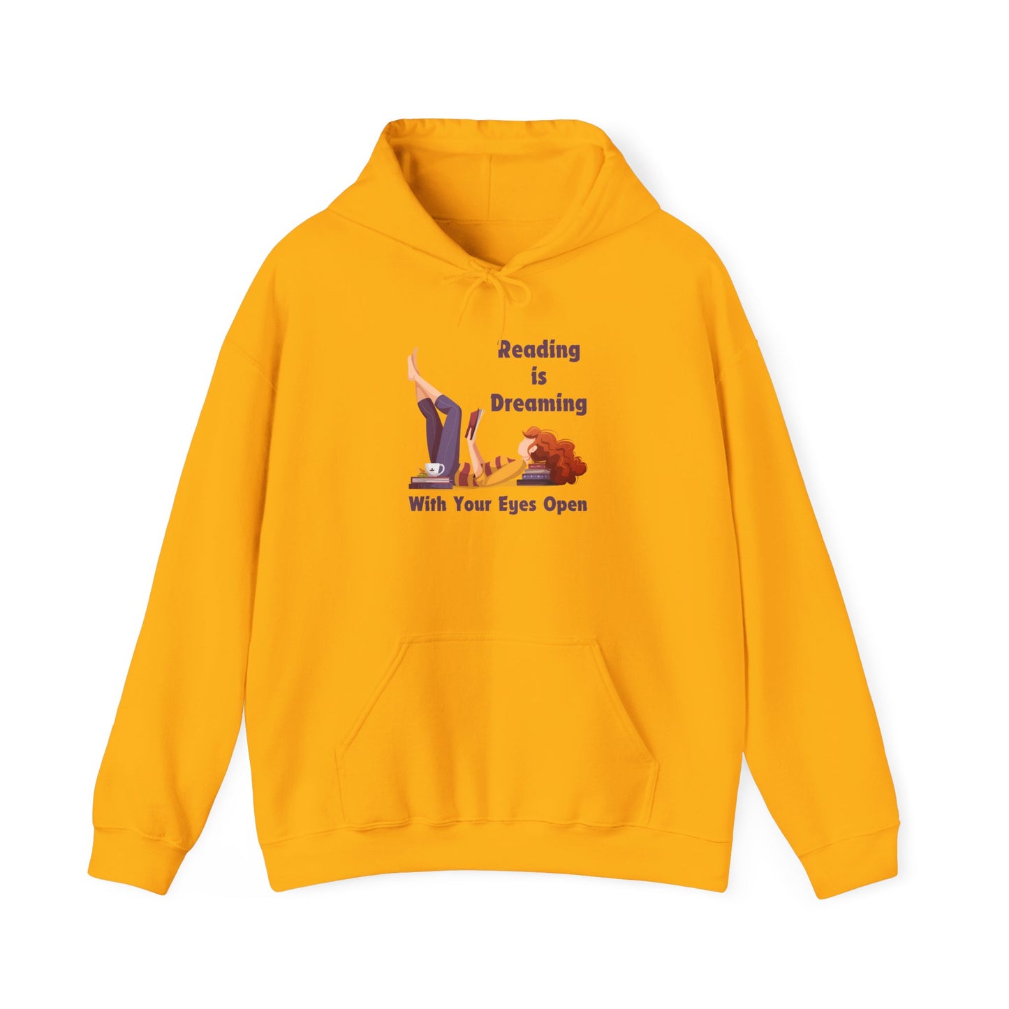 Reading is Dreaming With My Eyes Open... Unisex Hooded Sweatshirt with Library Design, Cozy Literature Hoodie for Book Lovers, Perfect Gift for Readers, Literary [...]