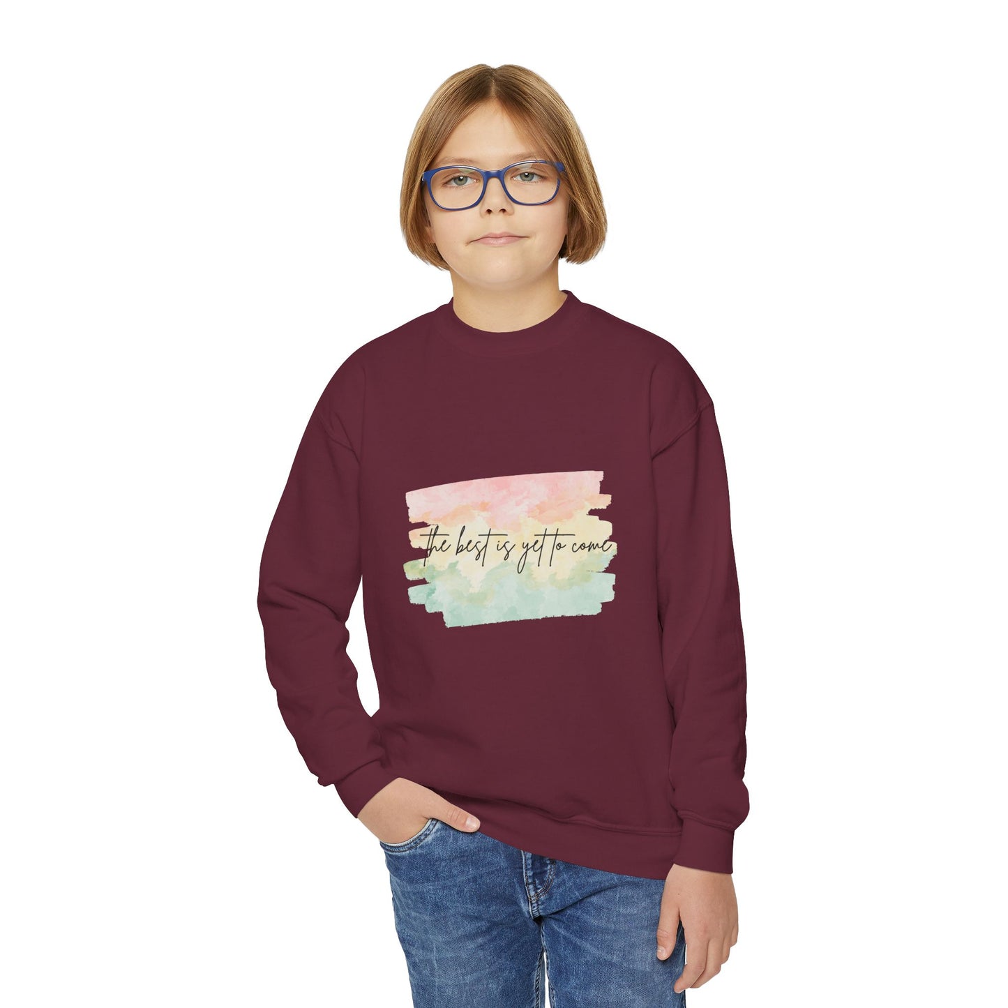 The Best Is Yet To Come Empowering Youth Crewneck Sweatshirt, Inspirational Apparel, Affirmation Gift, Motivational Sweatshirt, Positive Vibes Clothing