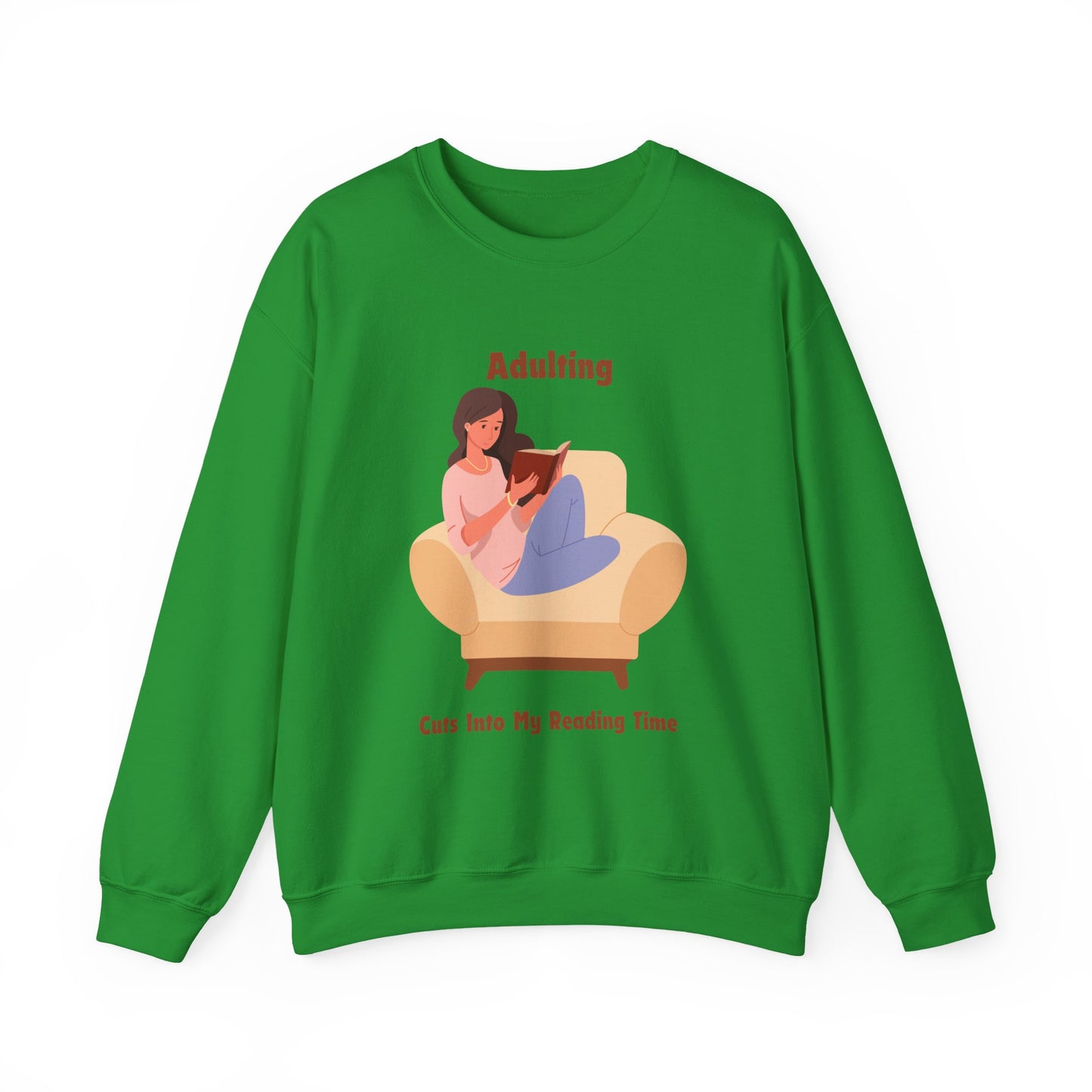 Adulting Cuts into My Reading Time Sweatshirt, Perfect Gift for Book Lovers, Literary Apparel, Cozy Reading Gift, Cute Bookworm Crewneck