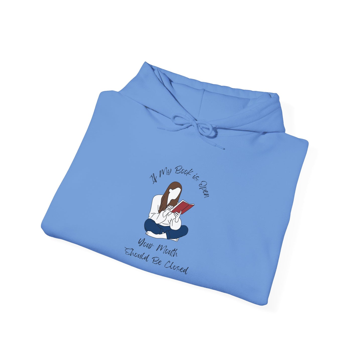 If My Book is Open... Unisex Hooded Sweatshirt with Library Design, Cozy Literature Hoodie for Book Lovers, Perfect Gift for Readers, Literary [...]
