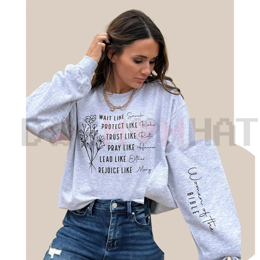 Women of the Bible Sweatshirt – Biblical Heroines Names Crewneckck